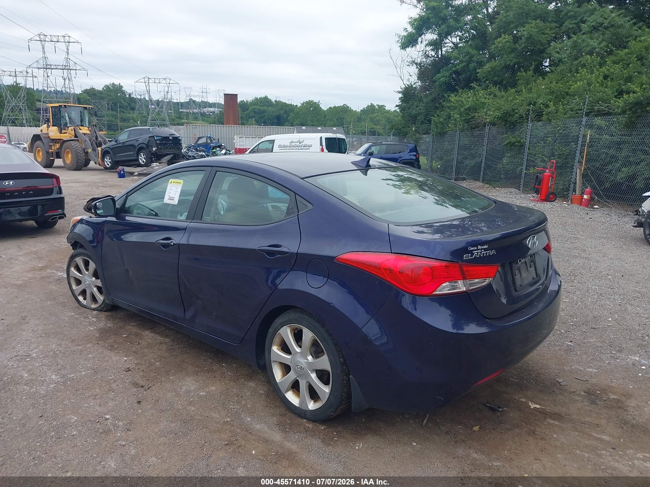 2013 Hyundai Elantra Limited Blue vin: 5NPDH4AE4DH412166