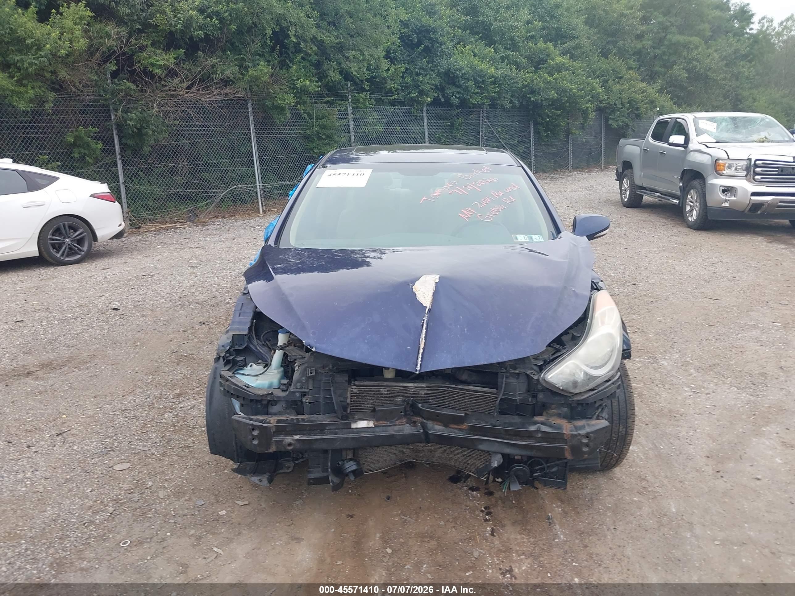 2013 Hyundai Elantra Limited Blue vin: 5NPDH4AE4DH412166
