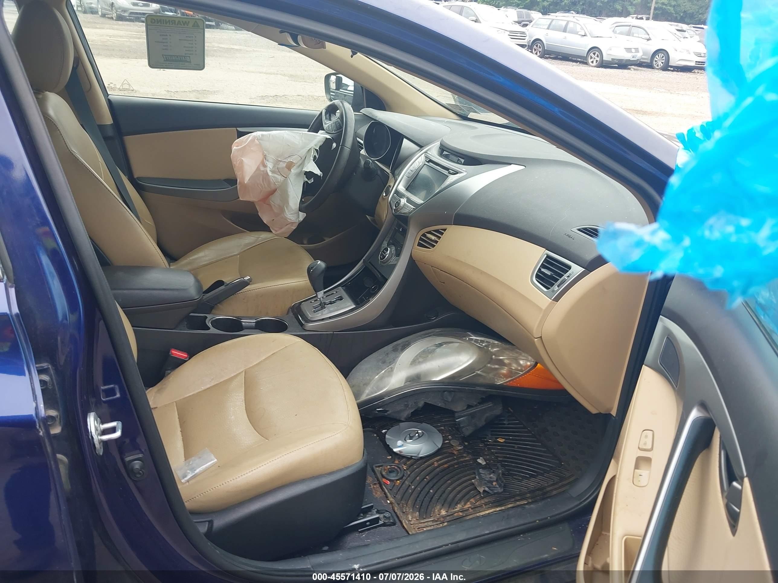 2013 Hyundai Elantra Limited Blue vin: 5NPDH4AE4DH412166
