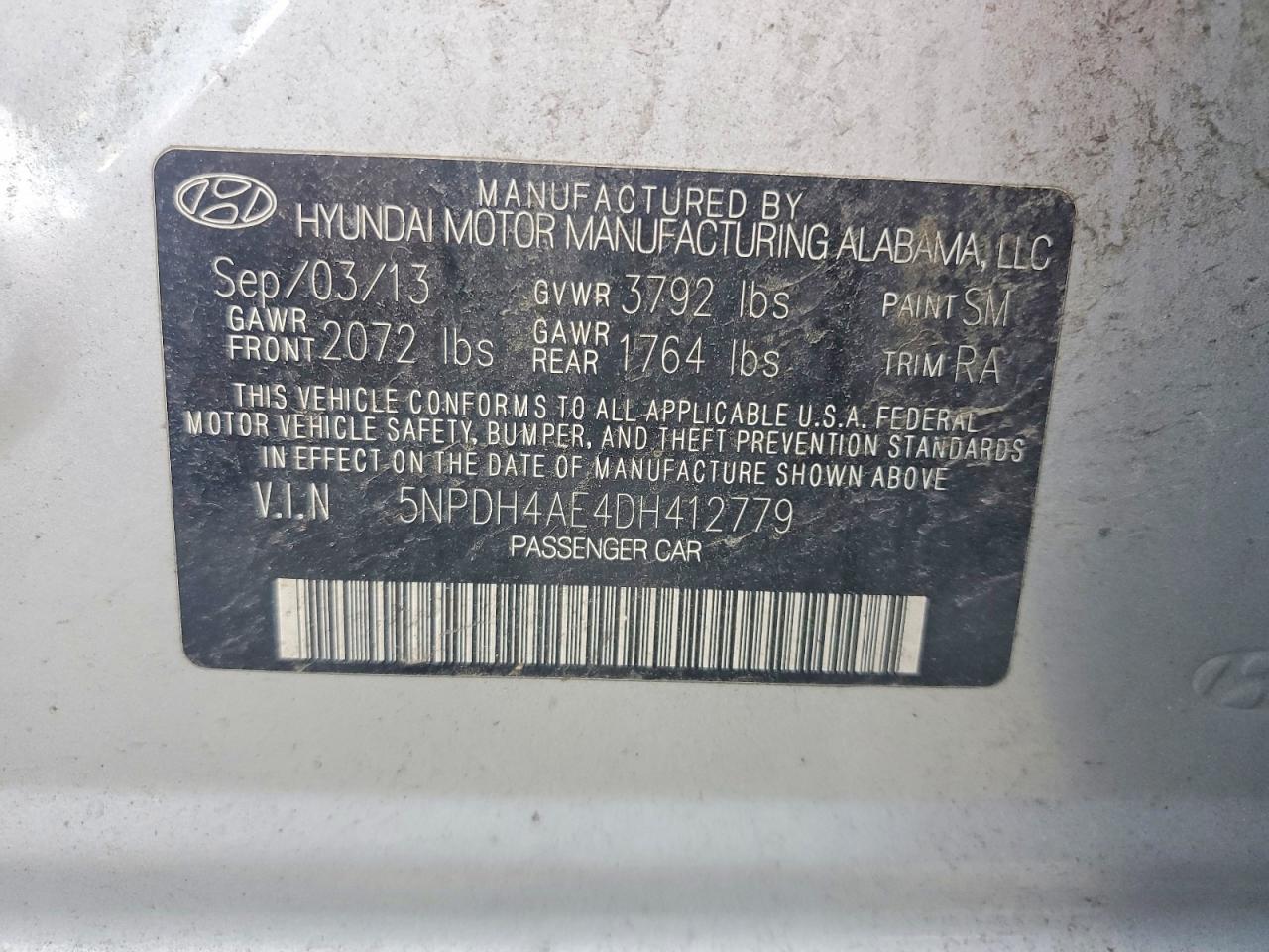 2013 Hyundai Elantra Gls Silver vin: 5NPDH4AE4DH412779