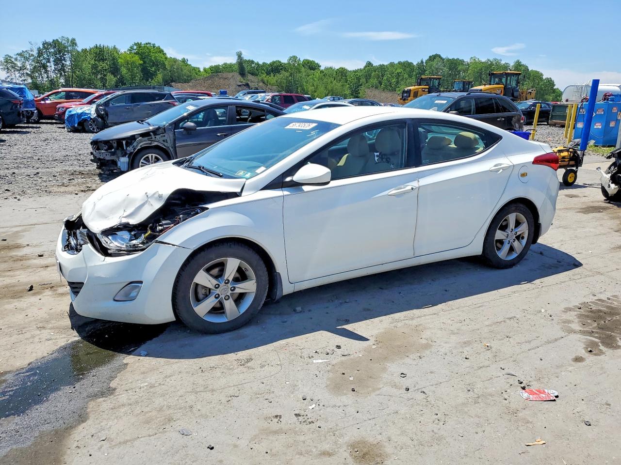 2013 Hyundai Elantra Gls White vin: 5NPDH4AE4DH420686