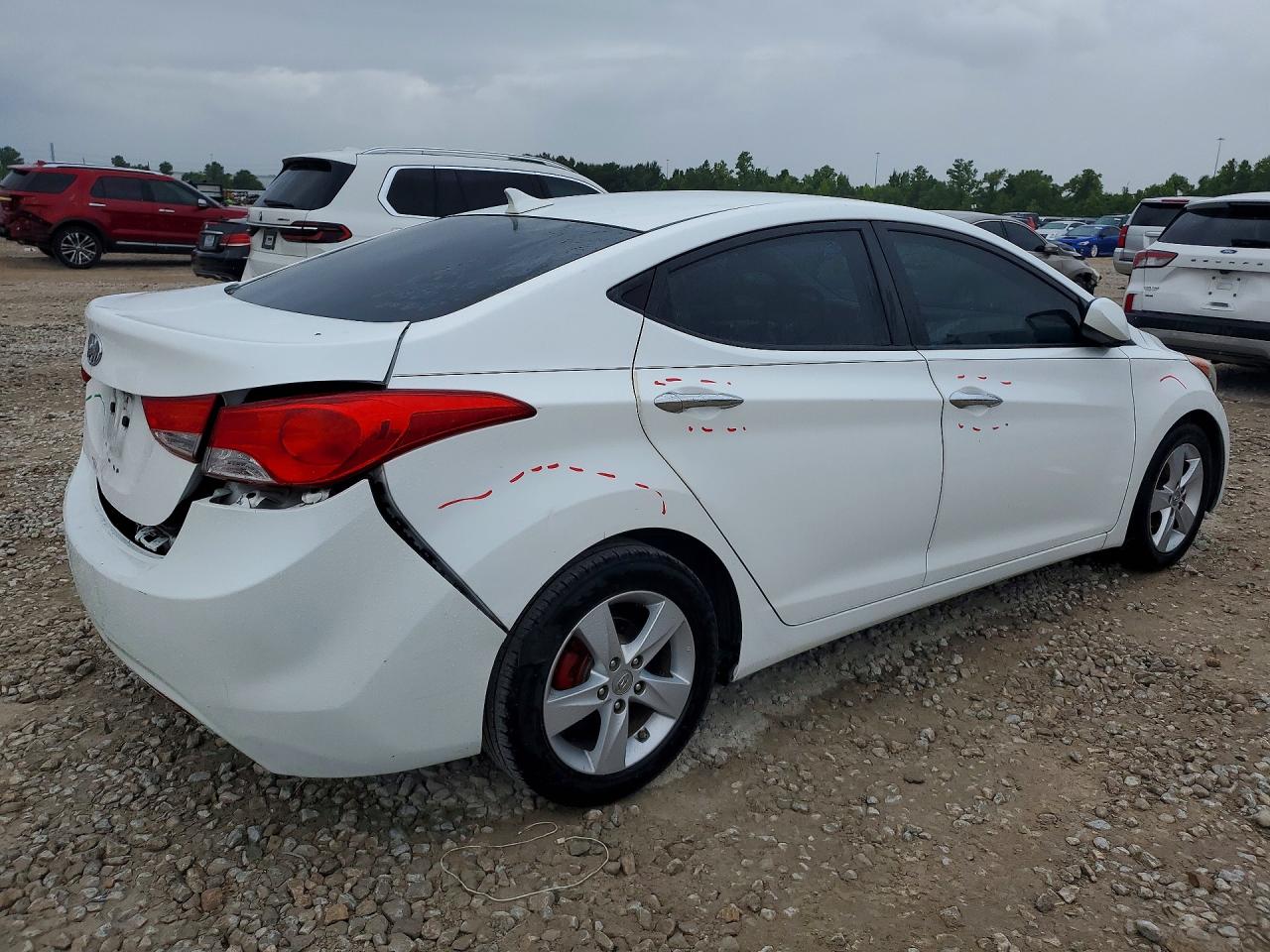 2013 Hyundai Elantra Gls White vin: 5NPDH4AE4DH428352