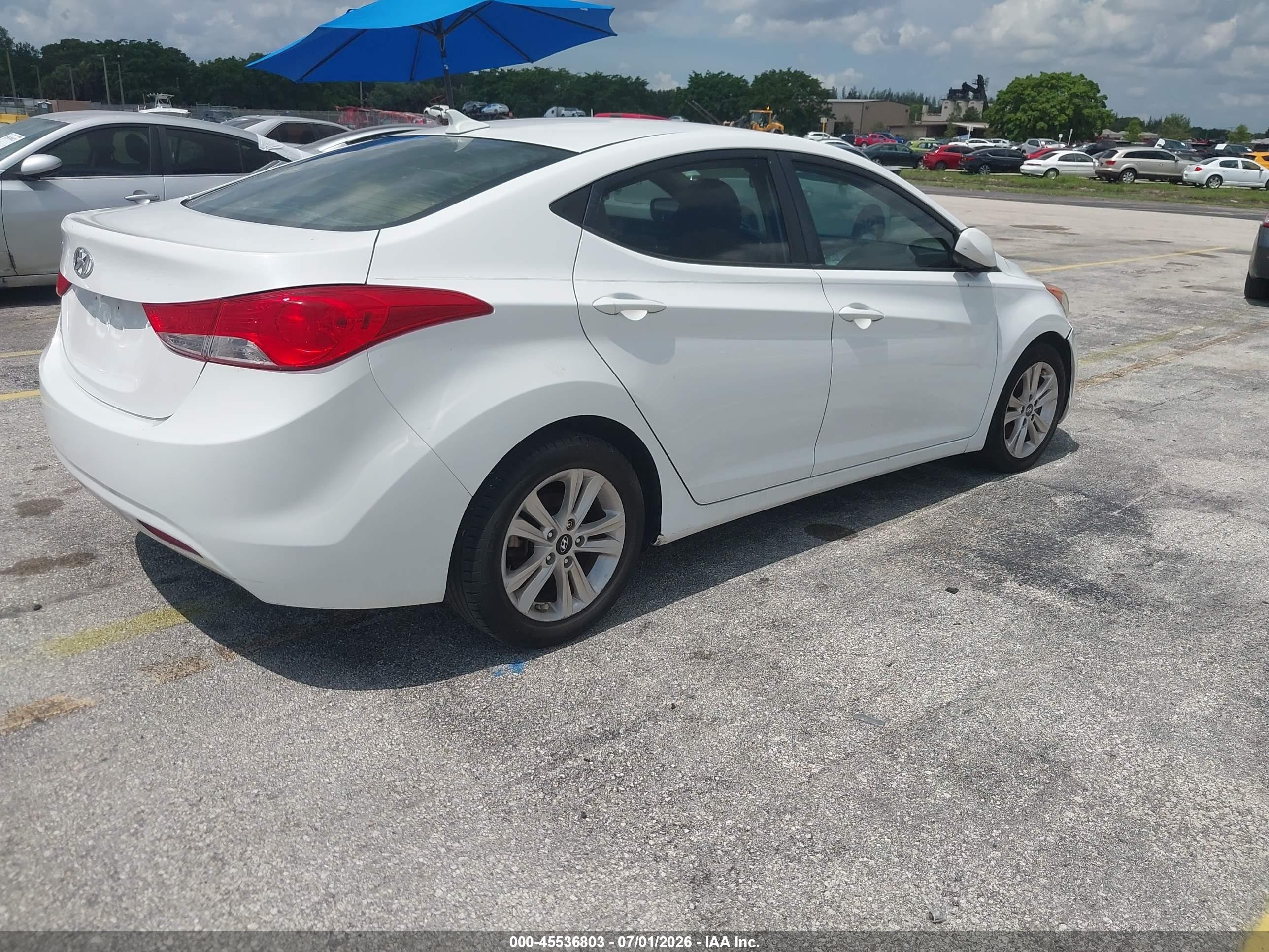 2013 Hyundai Elantra Gls White vin: 5NPDH4AE4DH430070