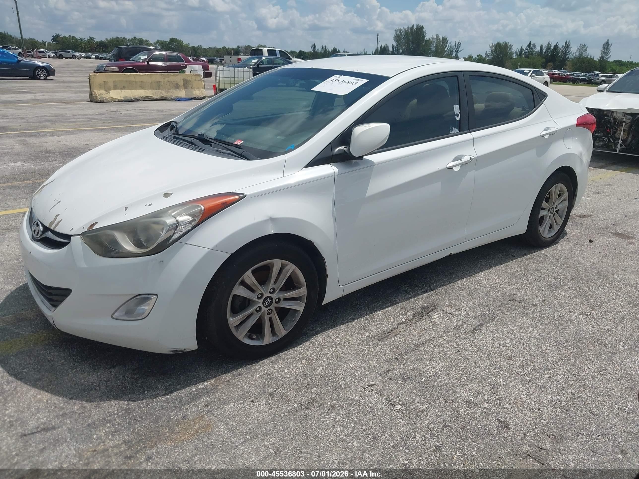 2013 Hyundai Elantra Gls White vin: 5NPDH4AE4DH430070