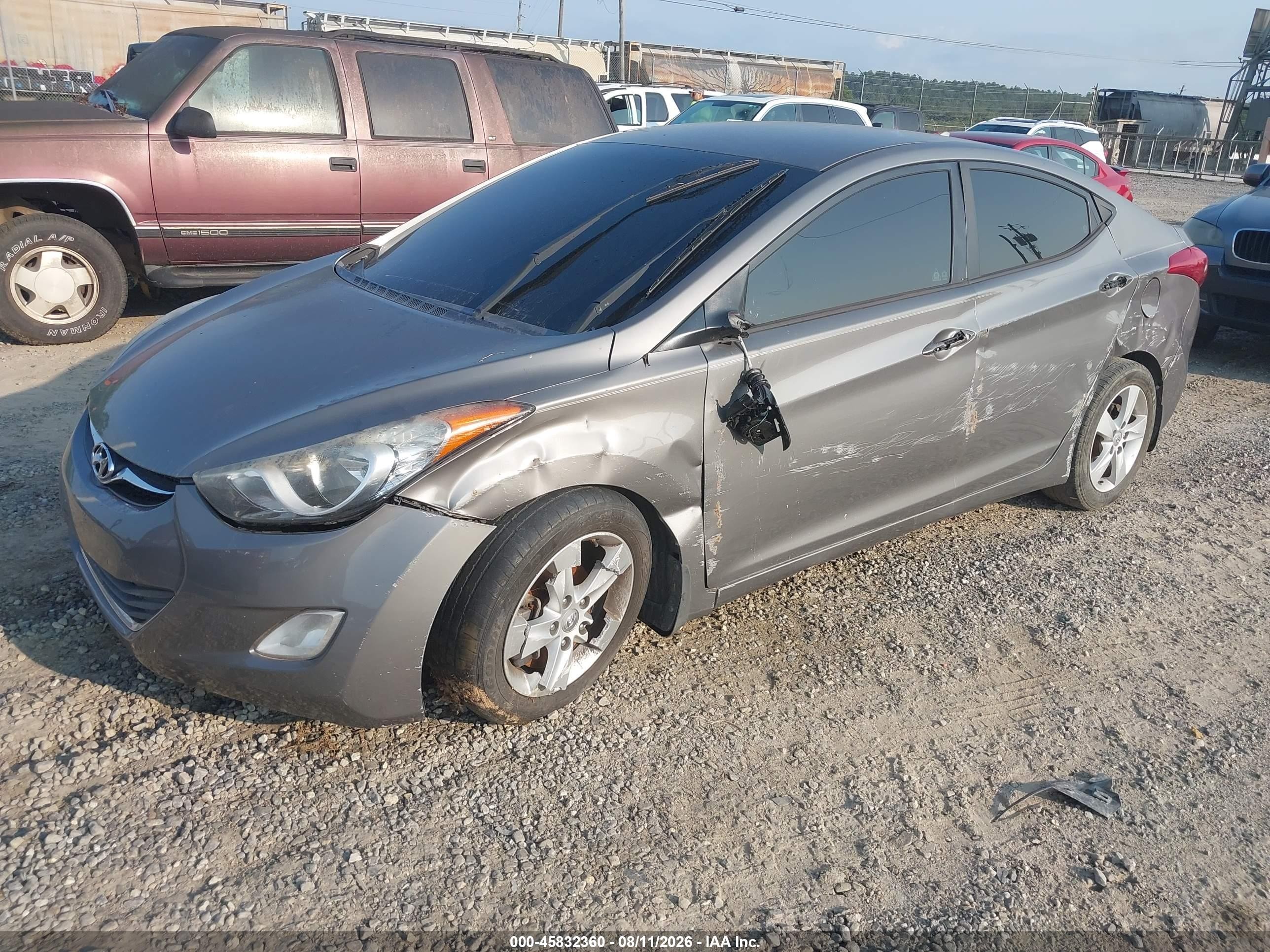 2013 Hyundai Elantra Gls Gray vin: 5NPDH4AE4DH435320