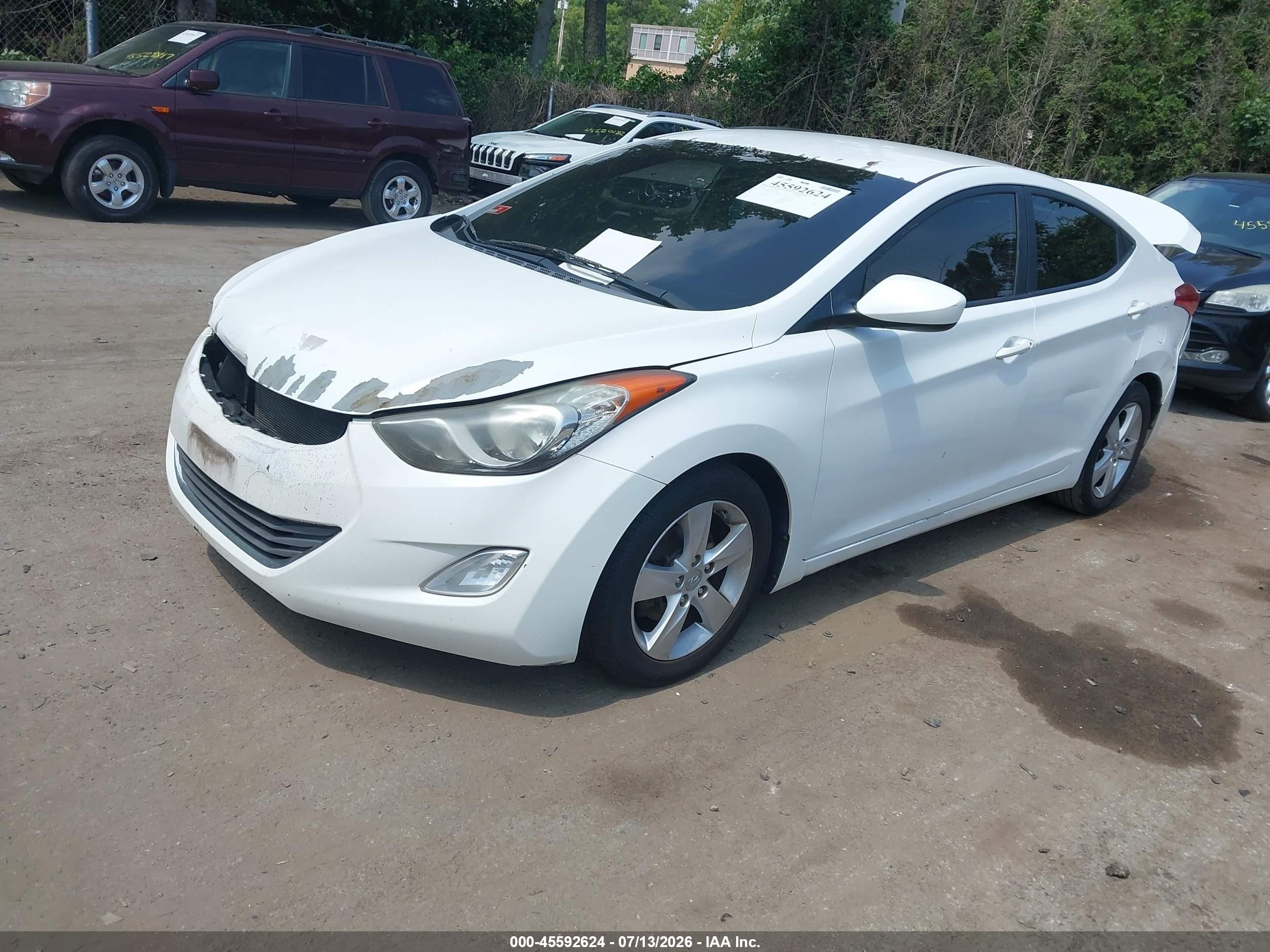 2013 Hyundai Elantra Gls White vin: 5NPDH4AE4DH438301