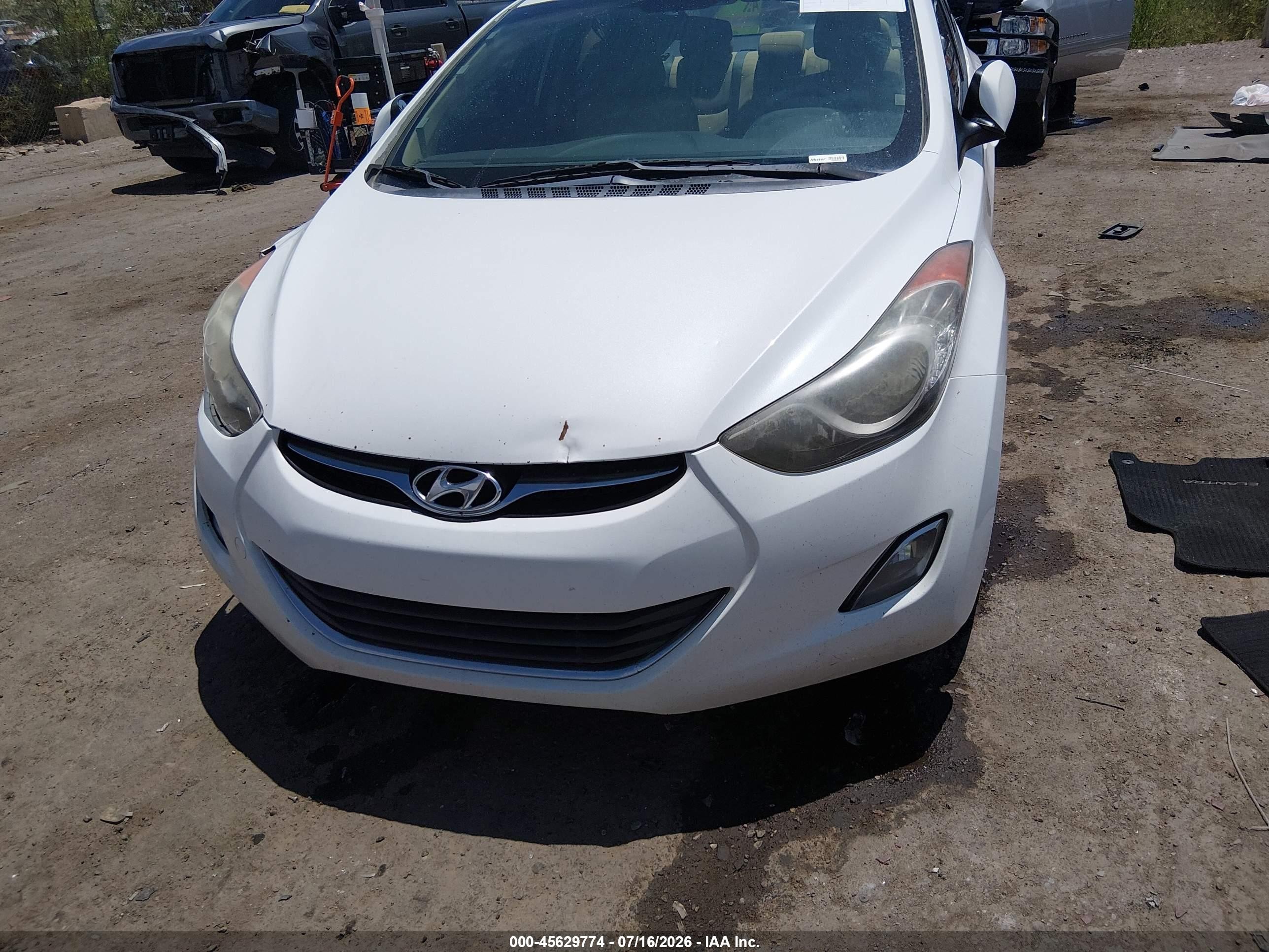 2013 Hyundai Elantra Gls White vin: 5NPDH4AE4DH440808