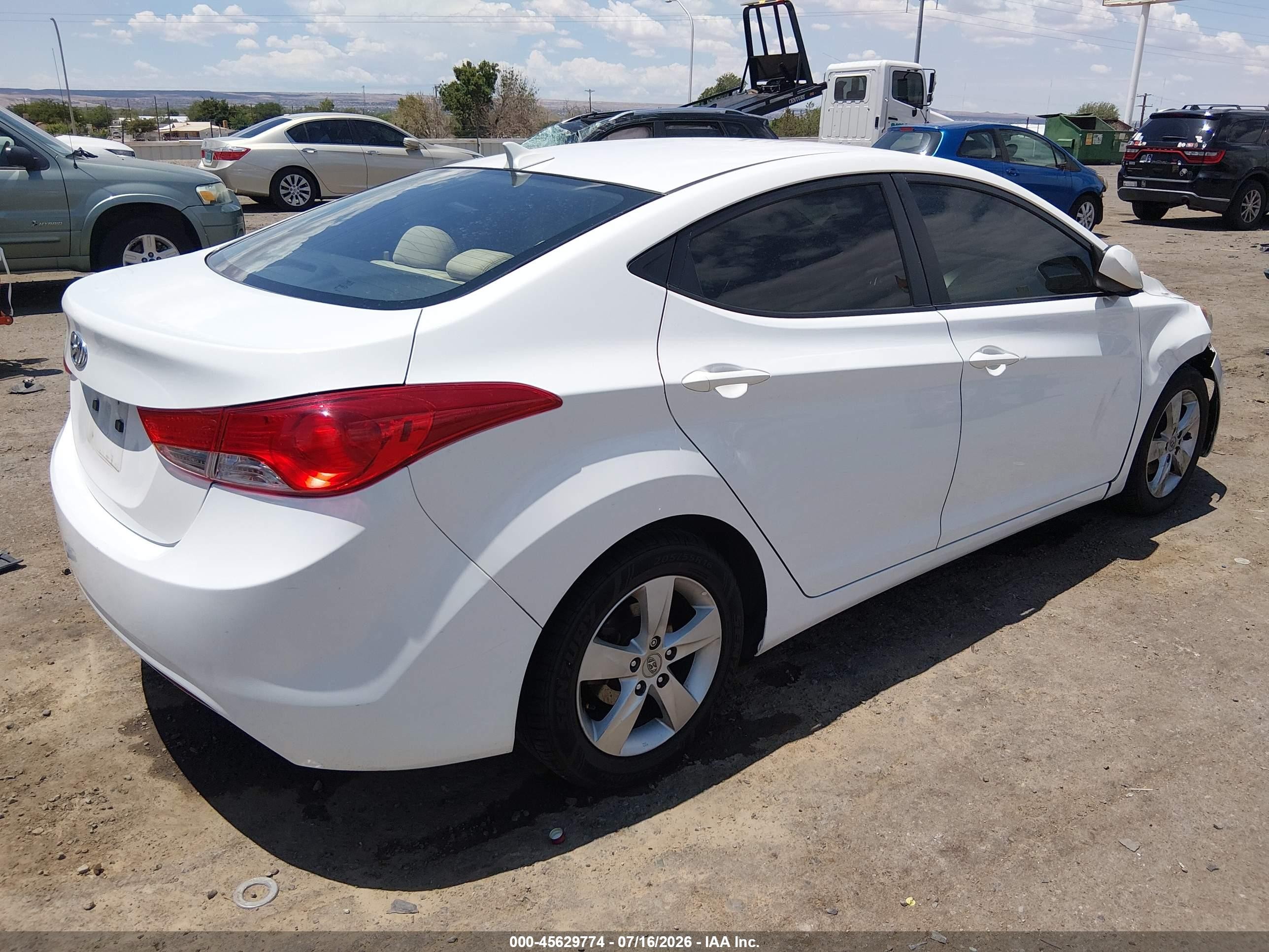 2013 Hyundai Elantra Gls White vin: 5NPDH4AE4DH440808