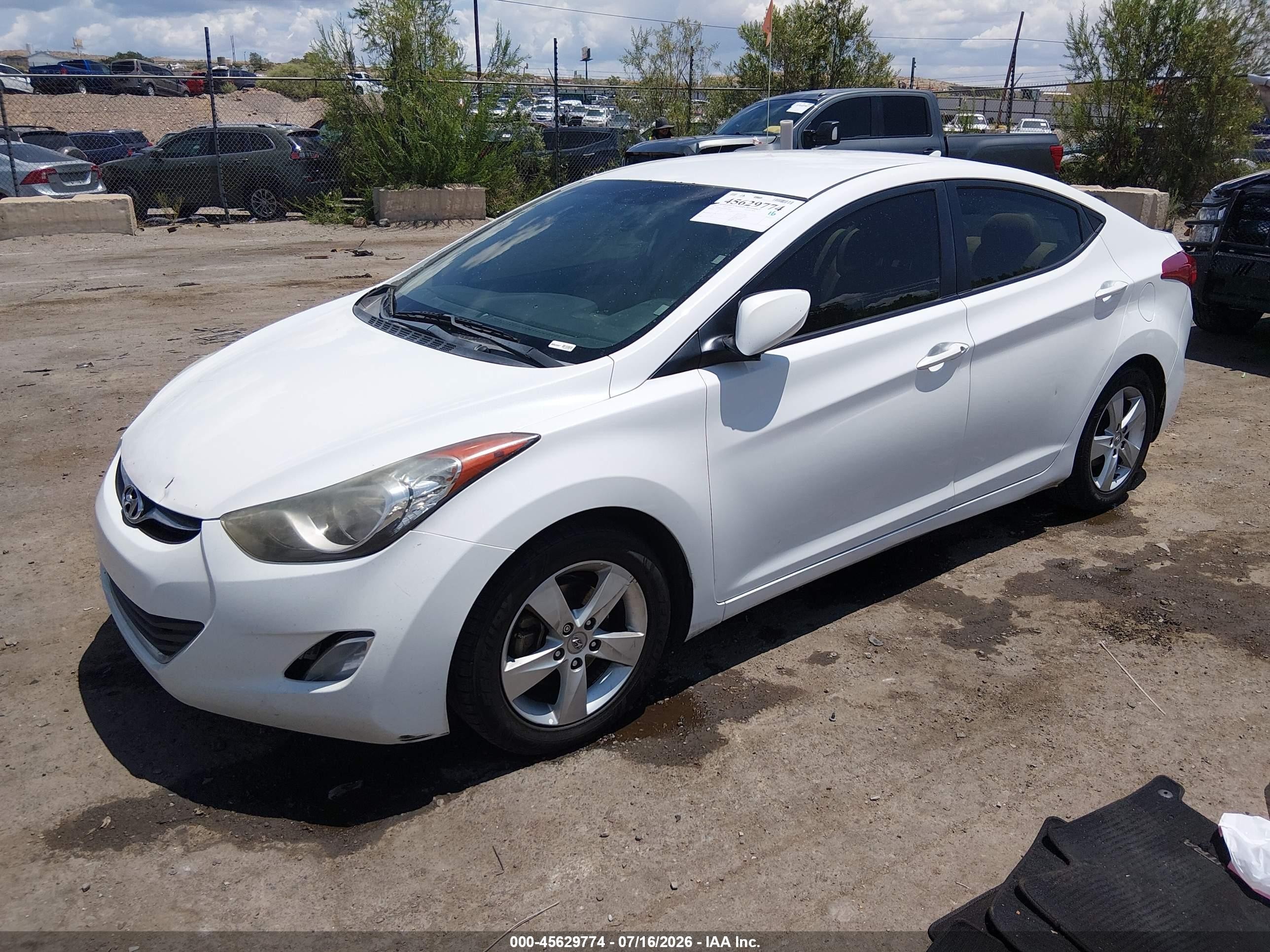 2013 Hyundai Elantra Gls White vin: 5NPDH4AE4DH440808