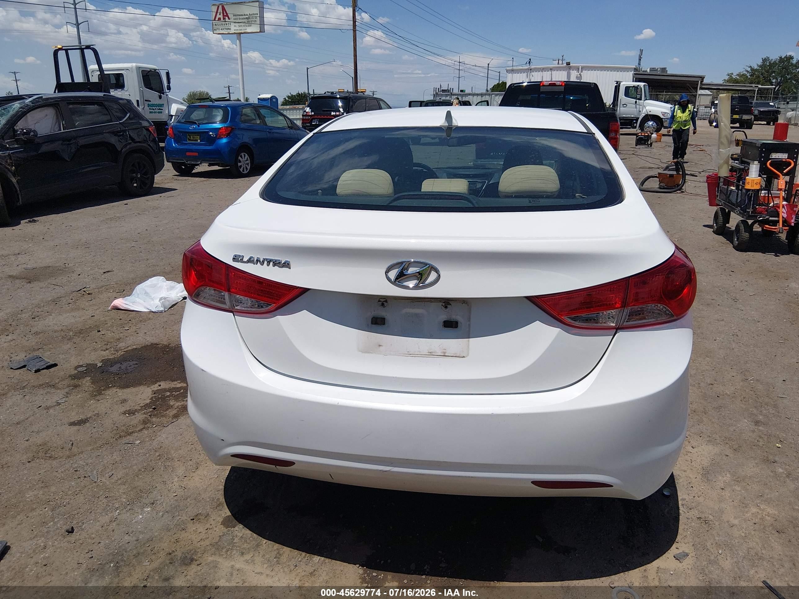 2013 Hyundai Elantra Gls White vin: 5NPDH4AE4DH440808