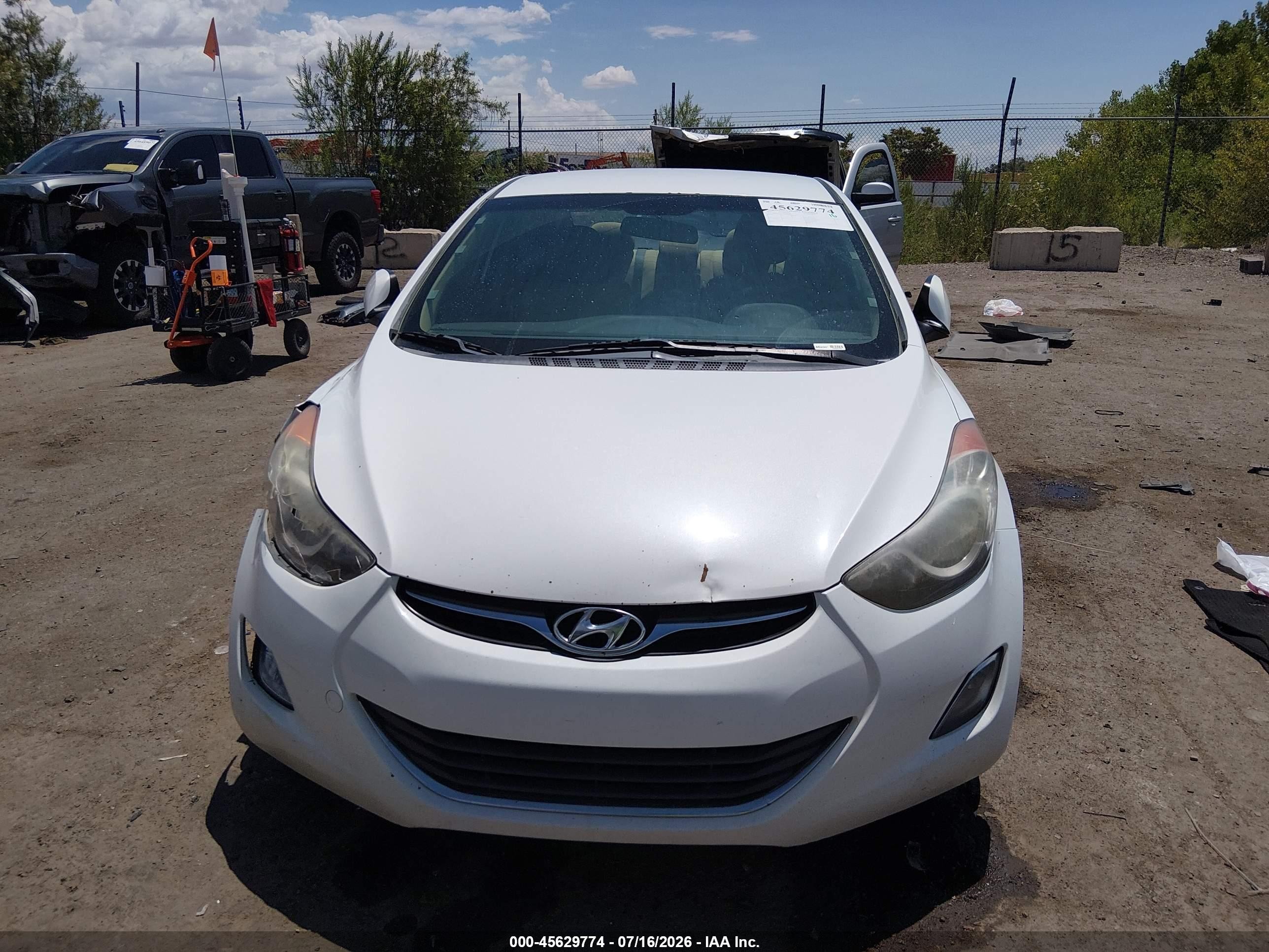 2013 Hyundai Elantra Gls White vin: 5NPDH4AE4DH440808