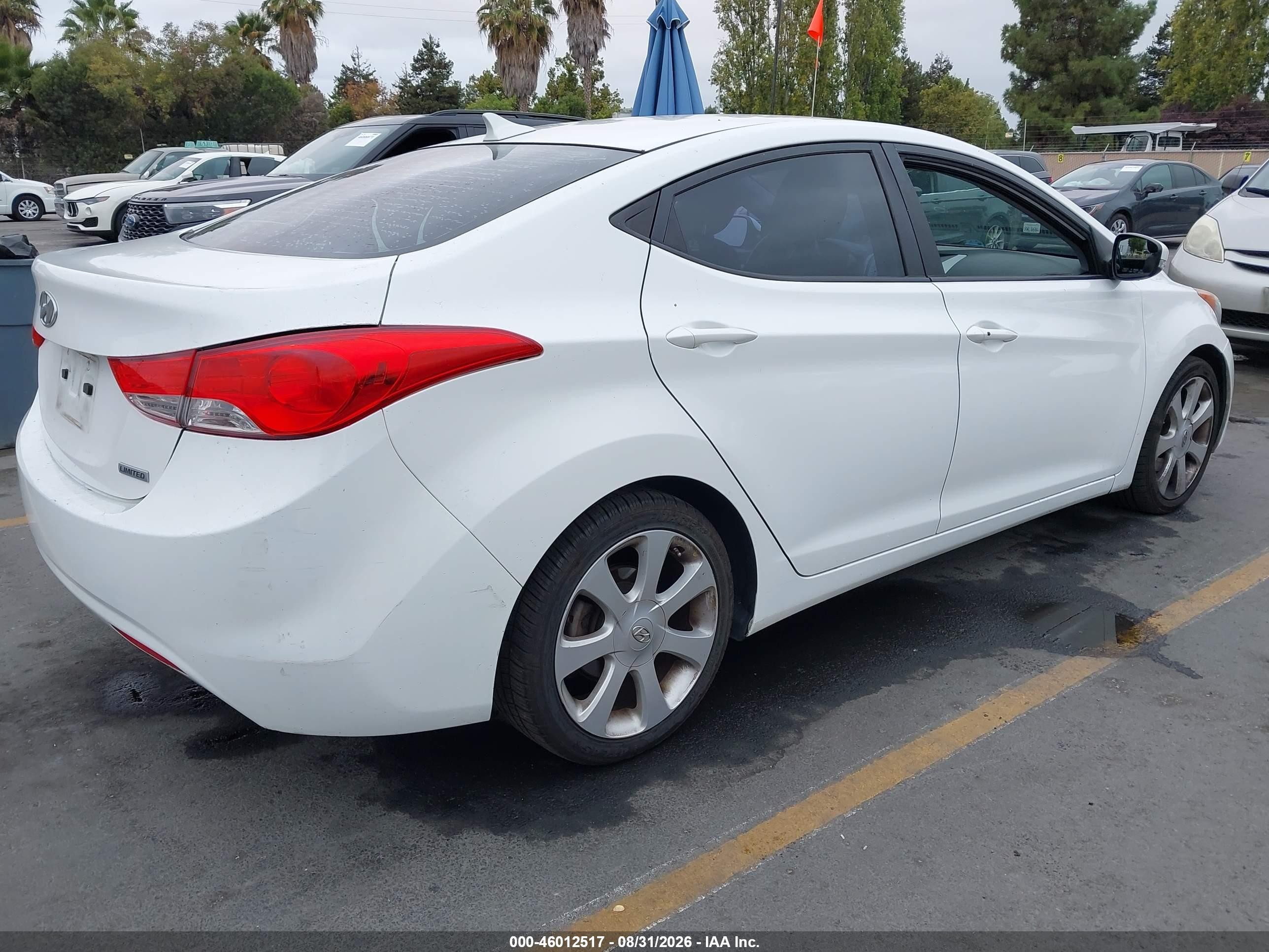 2013 Hyundai Elantra Limited Белый vin: 5NPDH4AE4DH448875