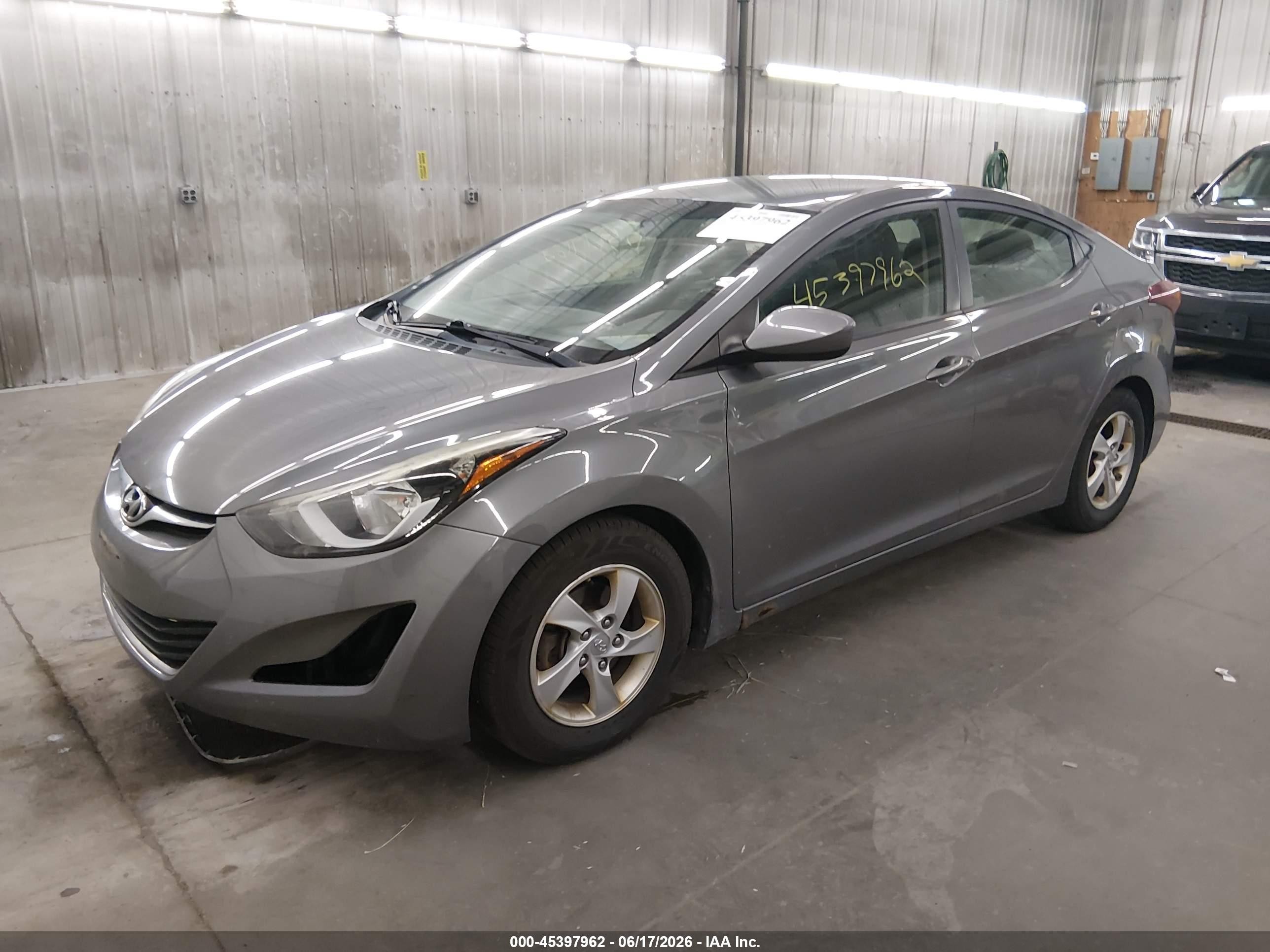 2014 Hyundai Elantra Se Gray vin: 5NPDH4AE4EH466505