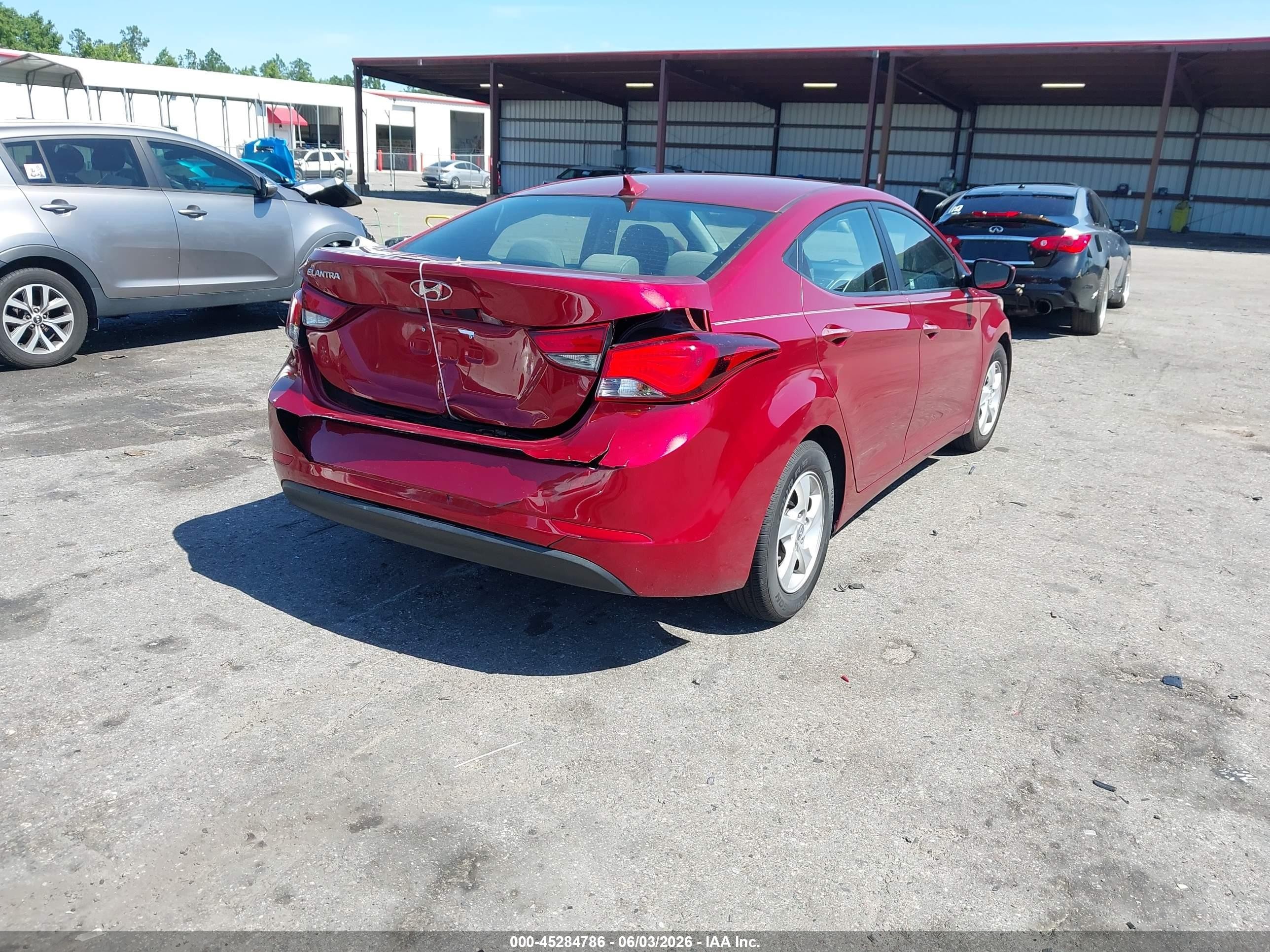 2014 Hyundai Elantra Se Red vin: 5NPDH4AE4EH466665