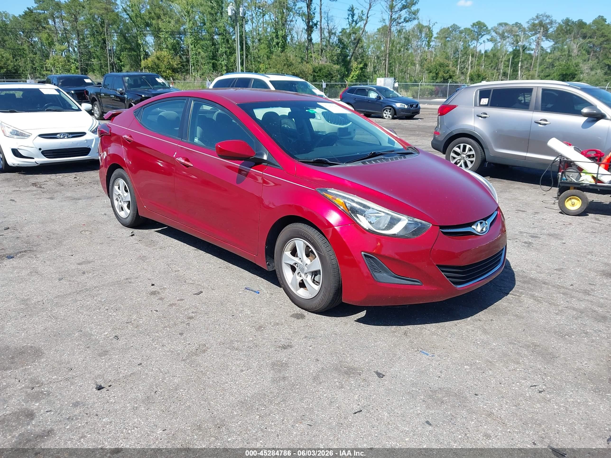 2014 Hyundai Elantra Se Red vin: 5NPDH4AE4EH466665