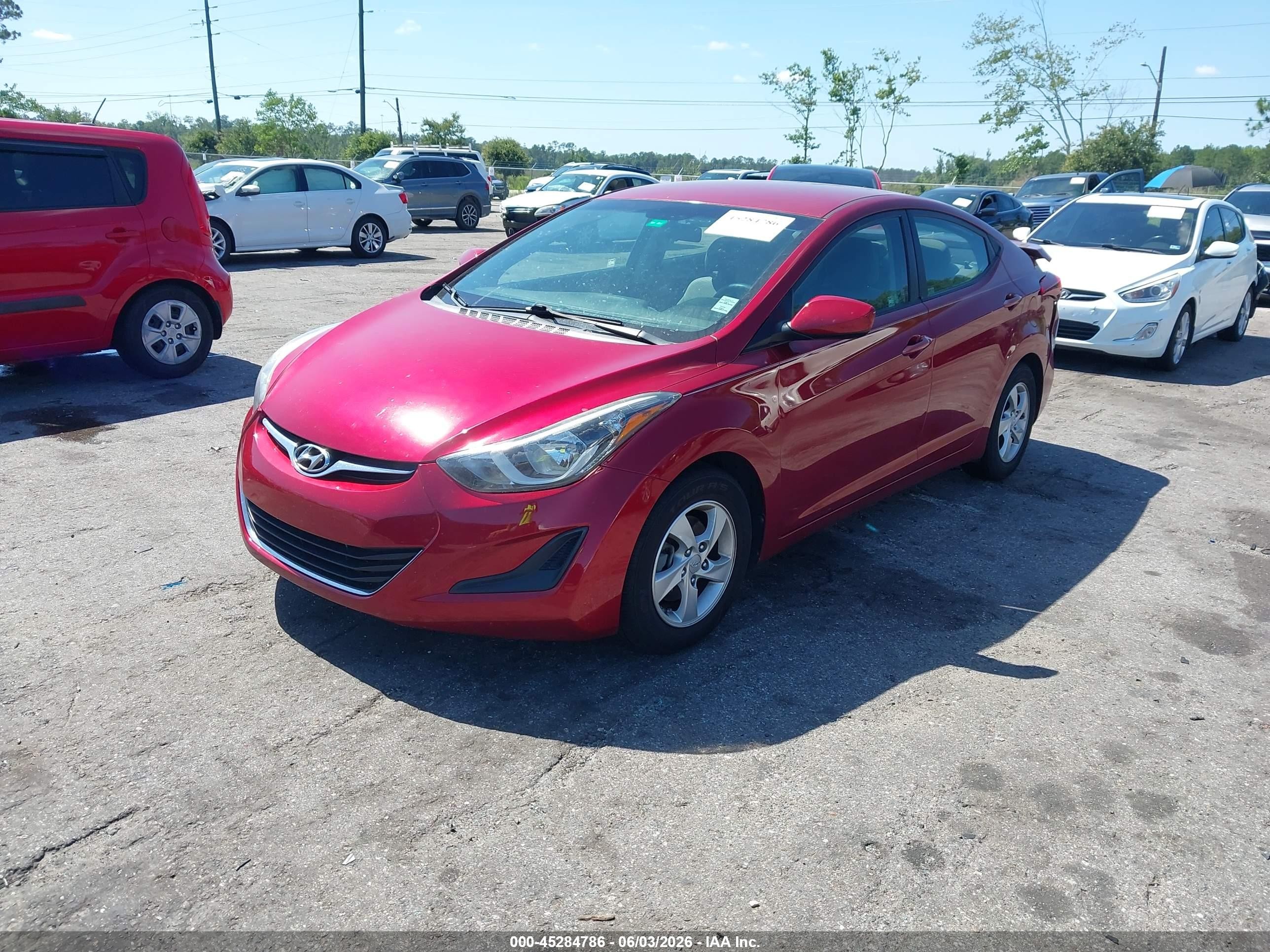 2014 Hyundai Elantra Se Red vin: 5NPDH4AE4EH466665