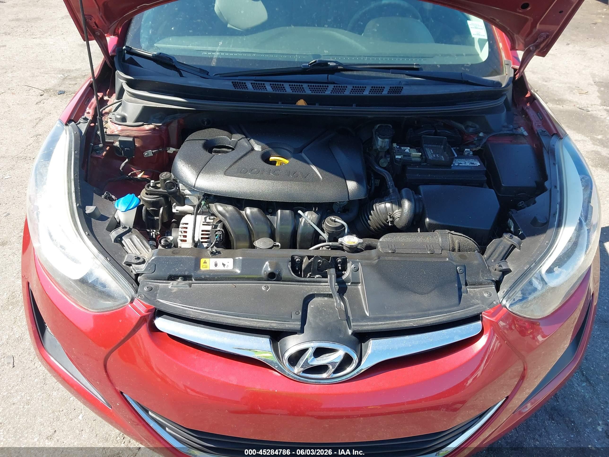 2014 Hyundai Elantra Se Red vin: 5NPDH4AE4EH466665