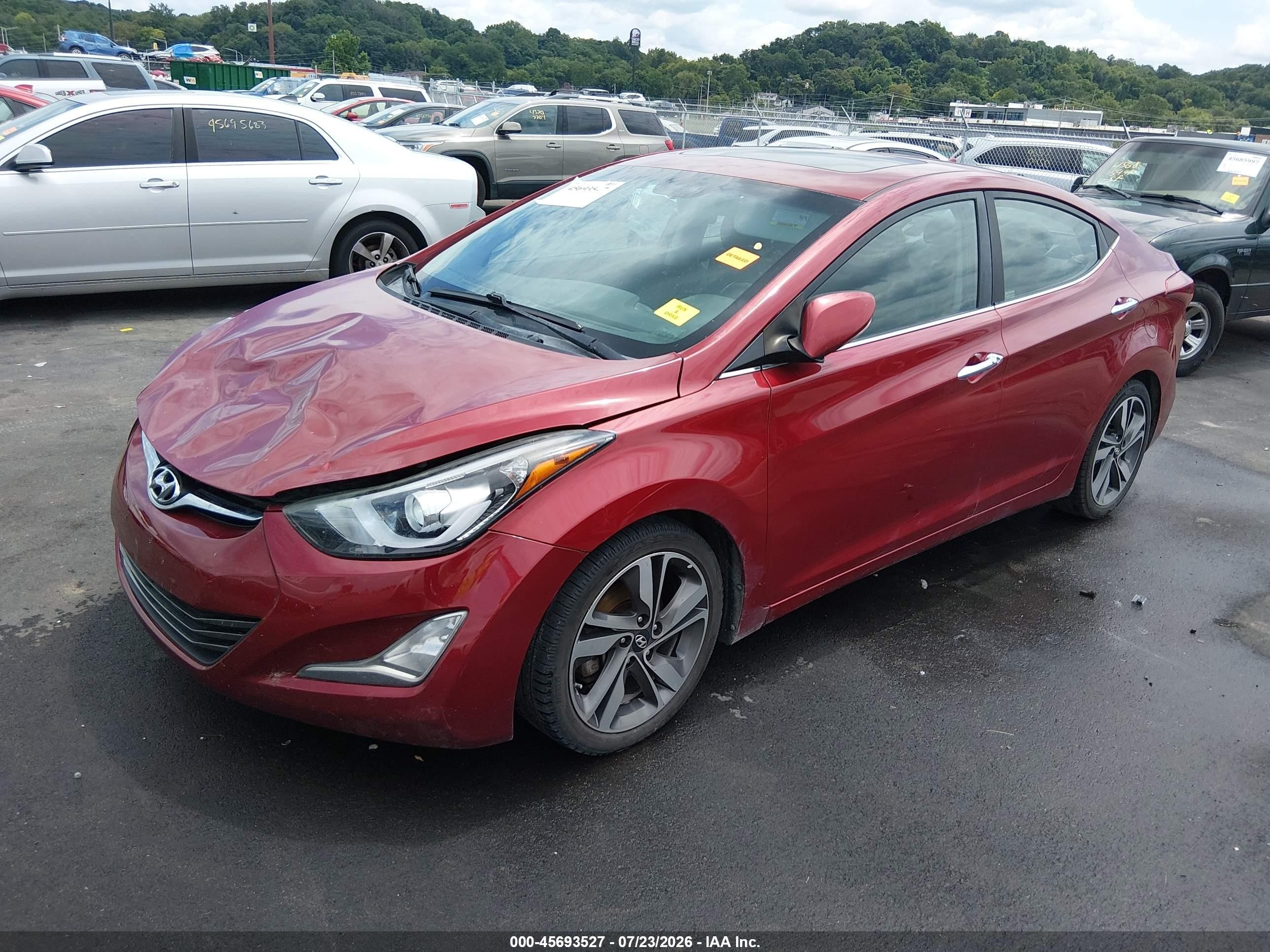 2014 Hyundai Elantra Limited Красный vin: 5NPDH4AE4EH473664