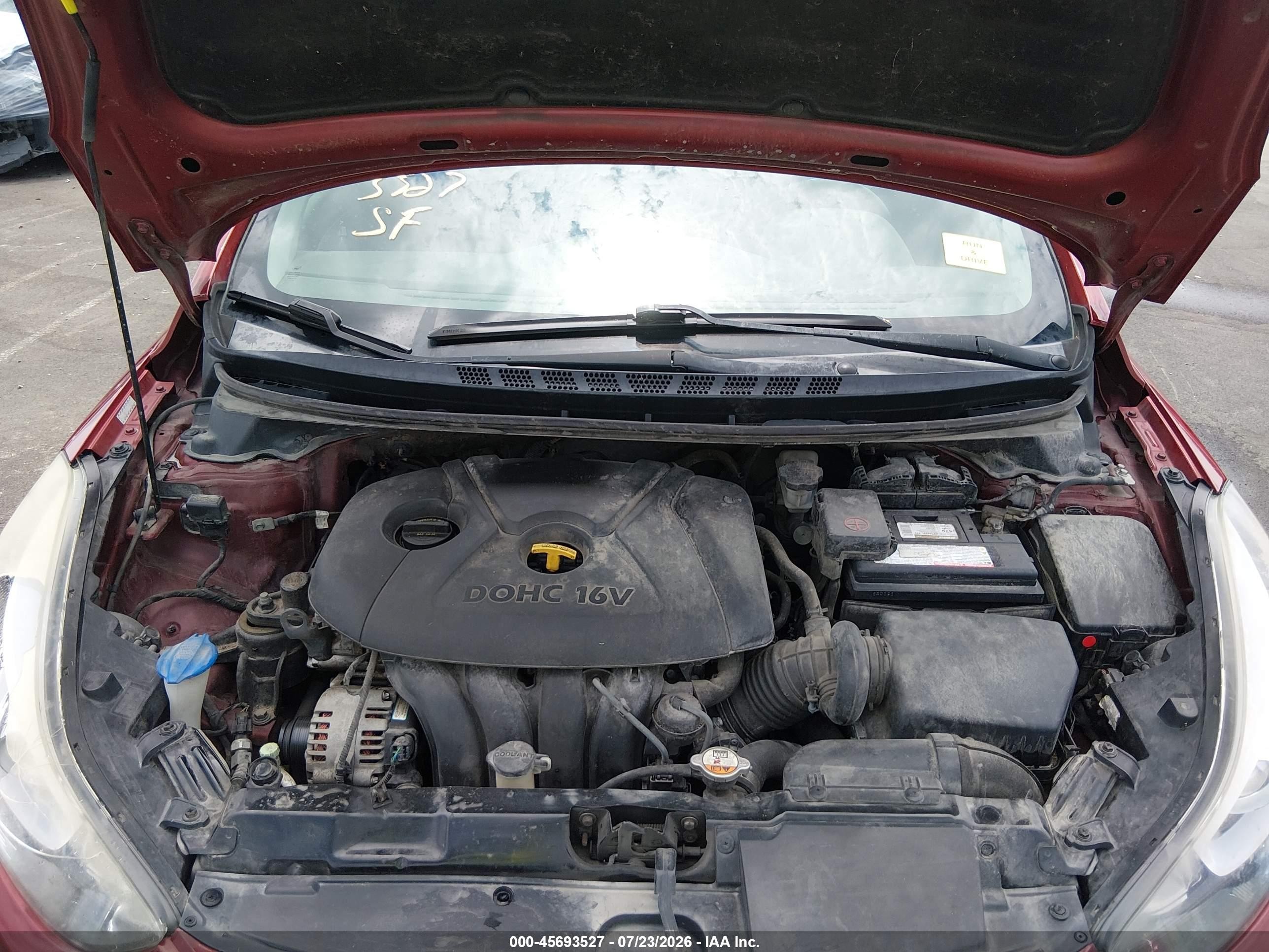 2014 Hyundai Elantra Limited Красный vin: 5NPDH4AE4EH473664