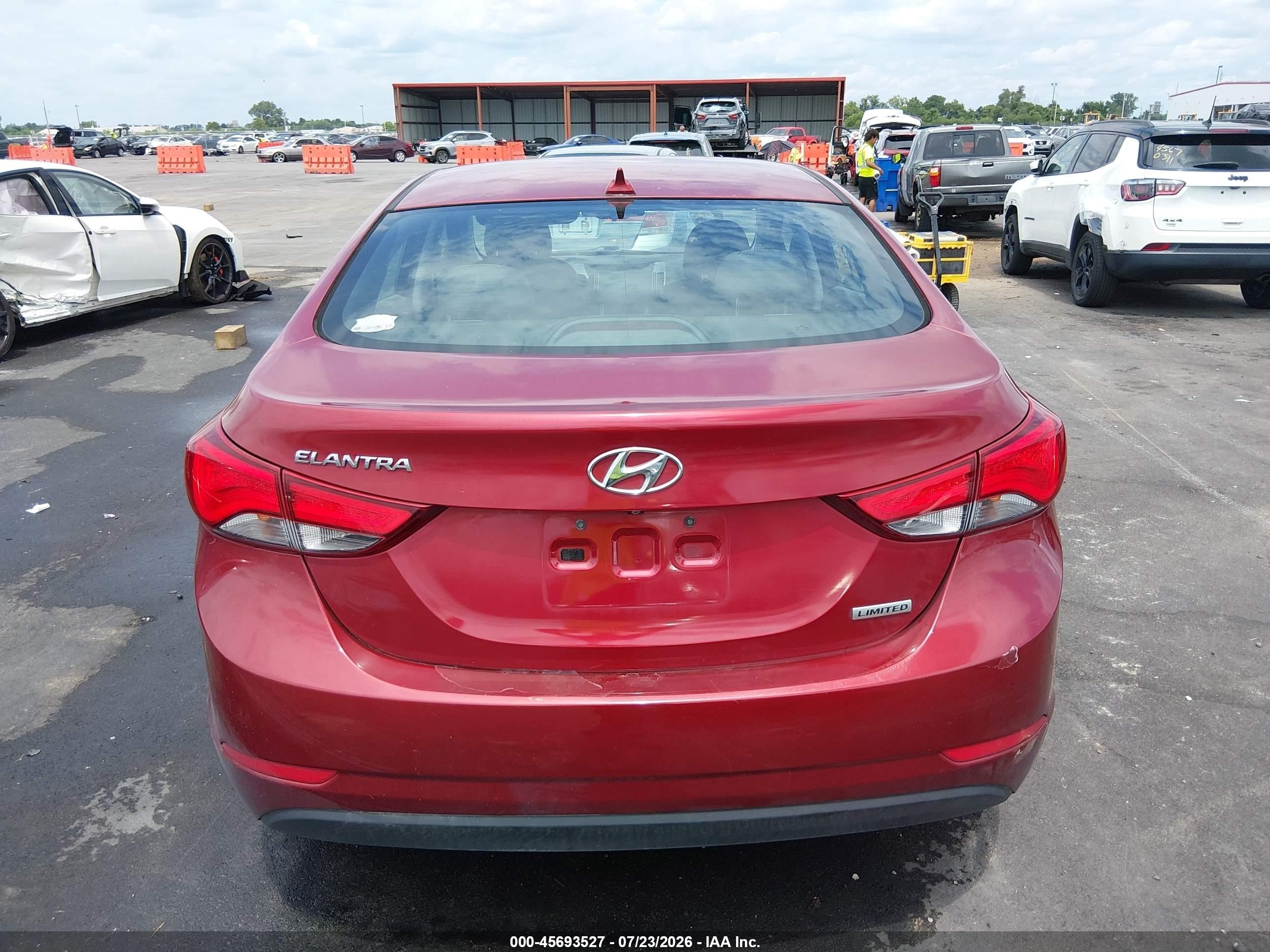 2014 Hyundai Elantra Limited Красный vin: 5NPDH4AE4EH473664