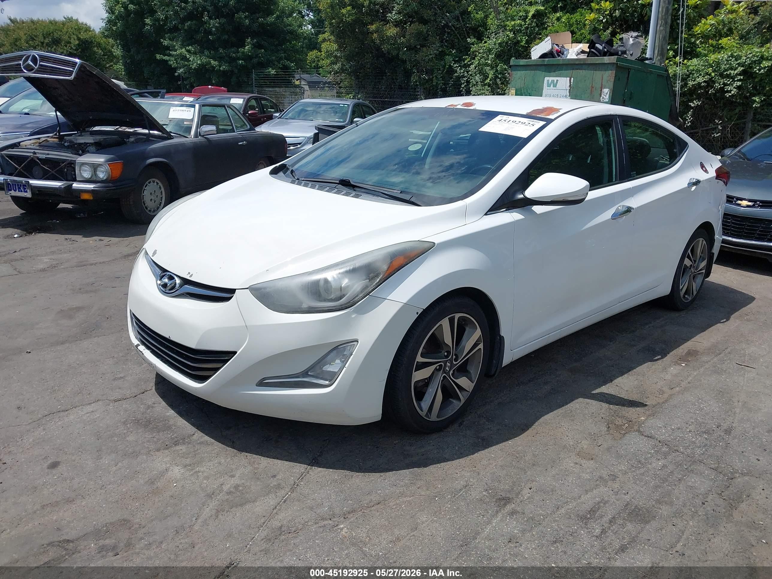 2014 Hyundai Elantra Limited White vin: 5NPDH4AE4EH476337