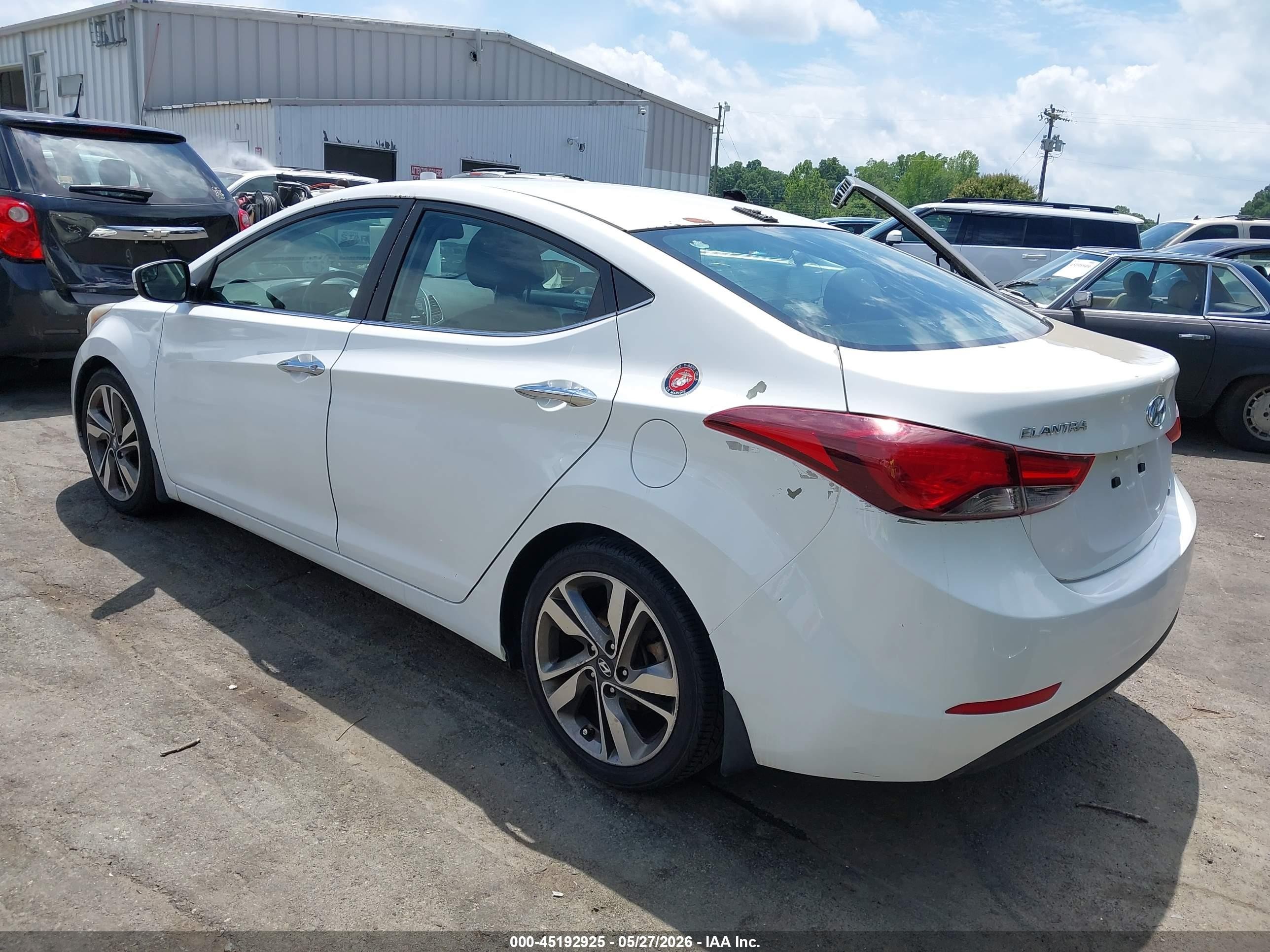 2014 Hyundai Elantra Limited White vin: 5NPDH4AE4EH476337
