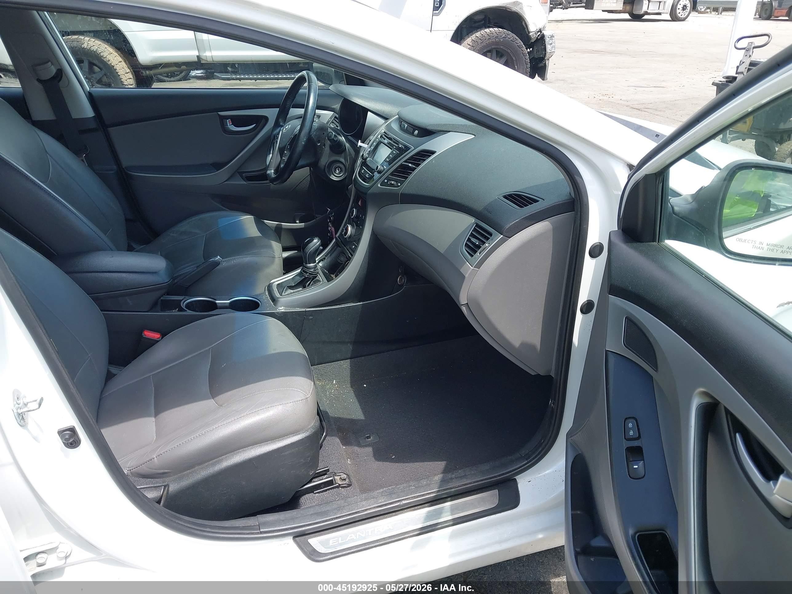 2014 Hyundai Elantra Limited White vin: 5NPDH4AE4EH476337