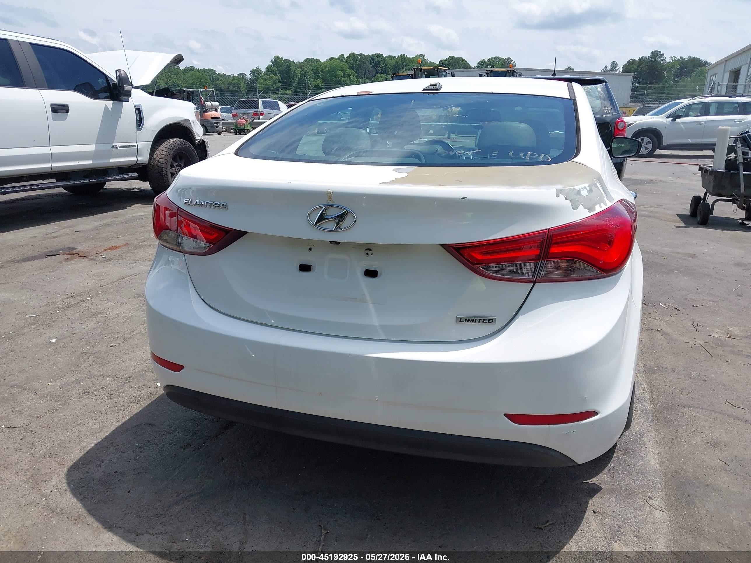 2014 Hyundai Elantra Limited White vin: 5NPDH4AE4EH476337