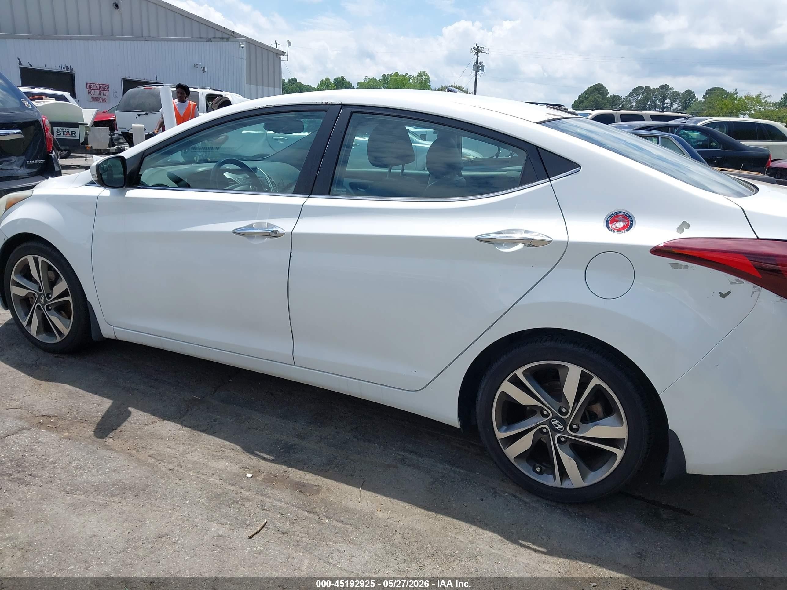 2014 Hyundai Elantra Limited White vin: 5NPDH4AE4EH476337