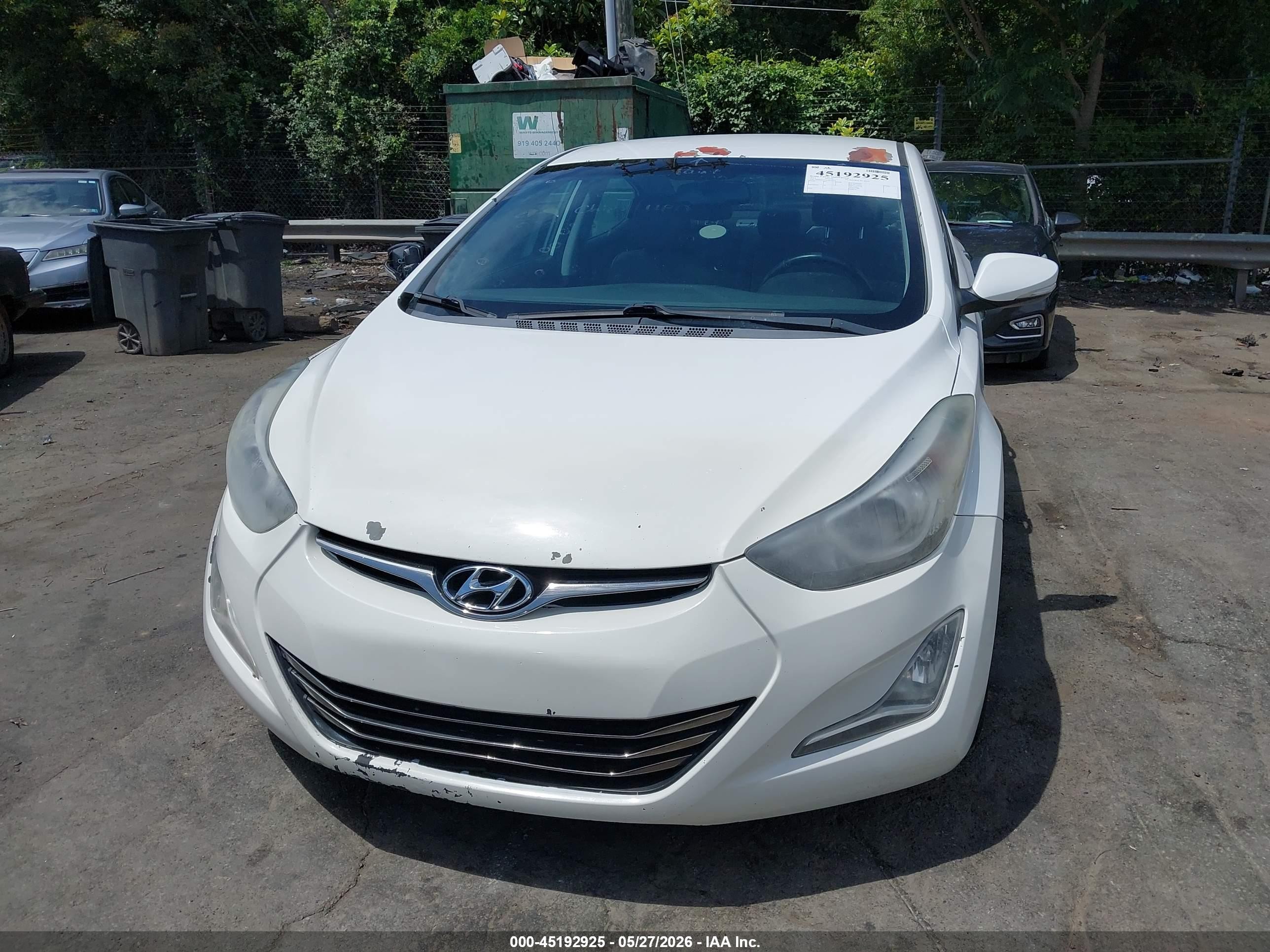 2014 Hyundai Elantra Limited White vin: 5NPDH4AE4EH476337