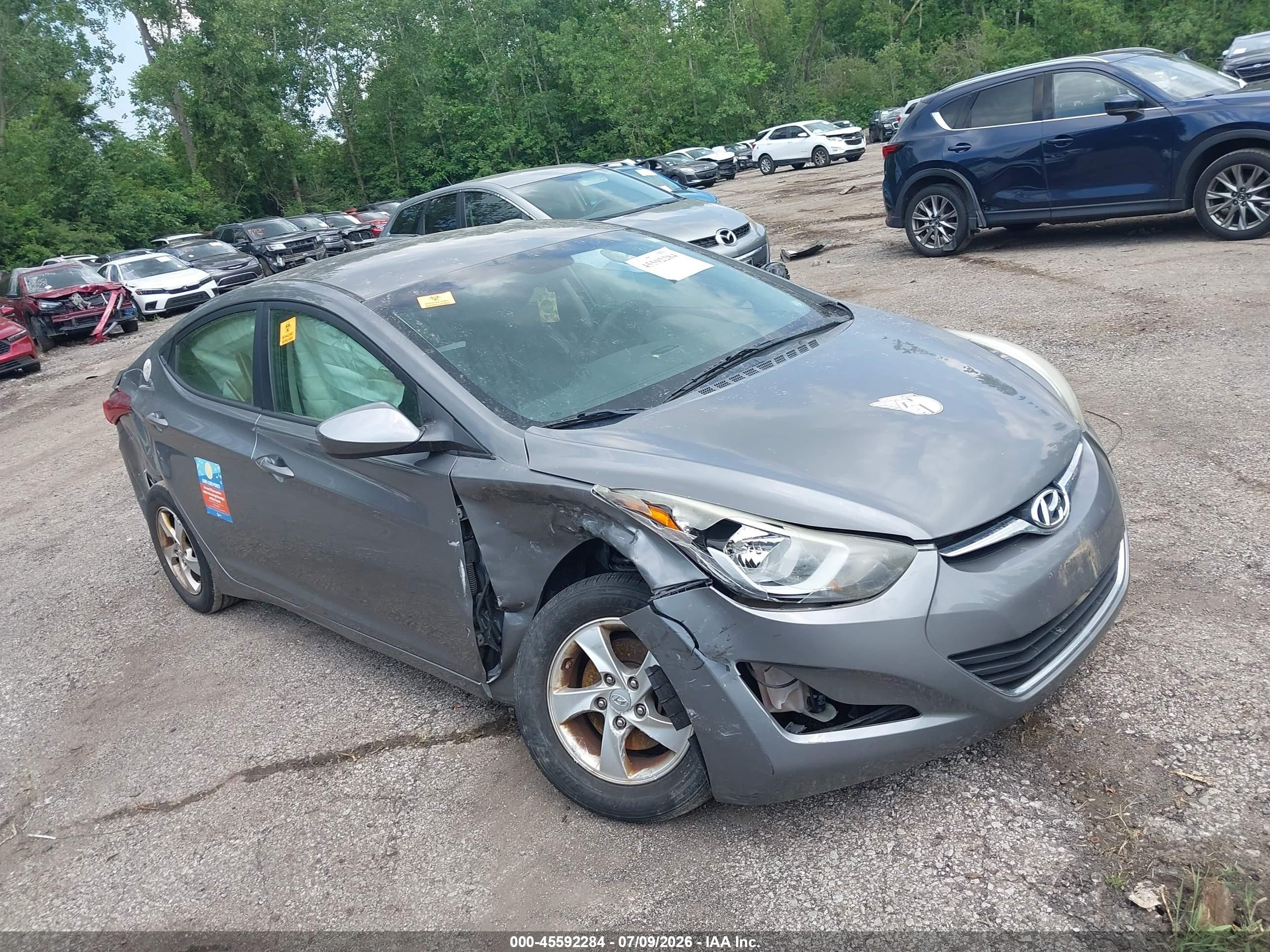 2014 Hyundai Elantra Se Gray vin: 5NPDH4AE4EH480145