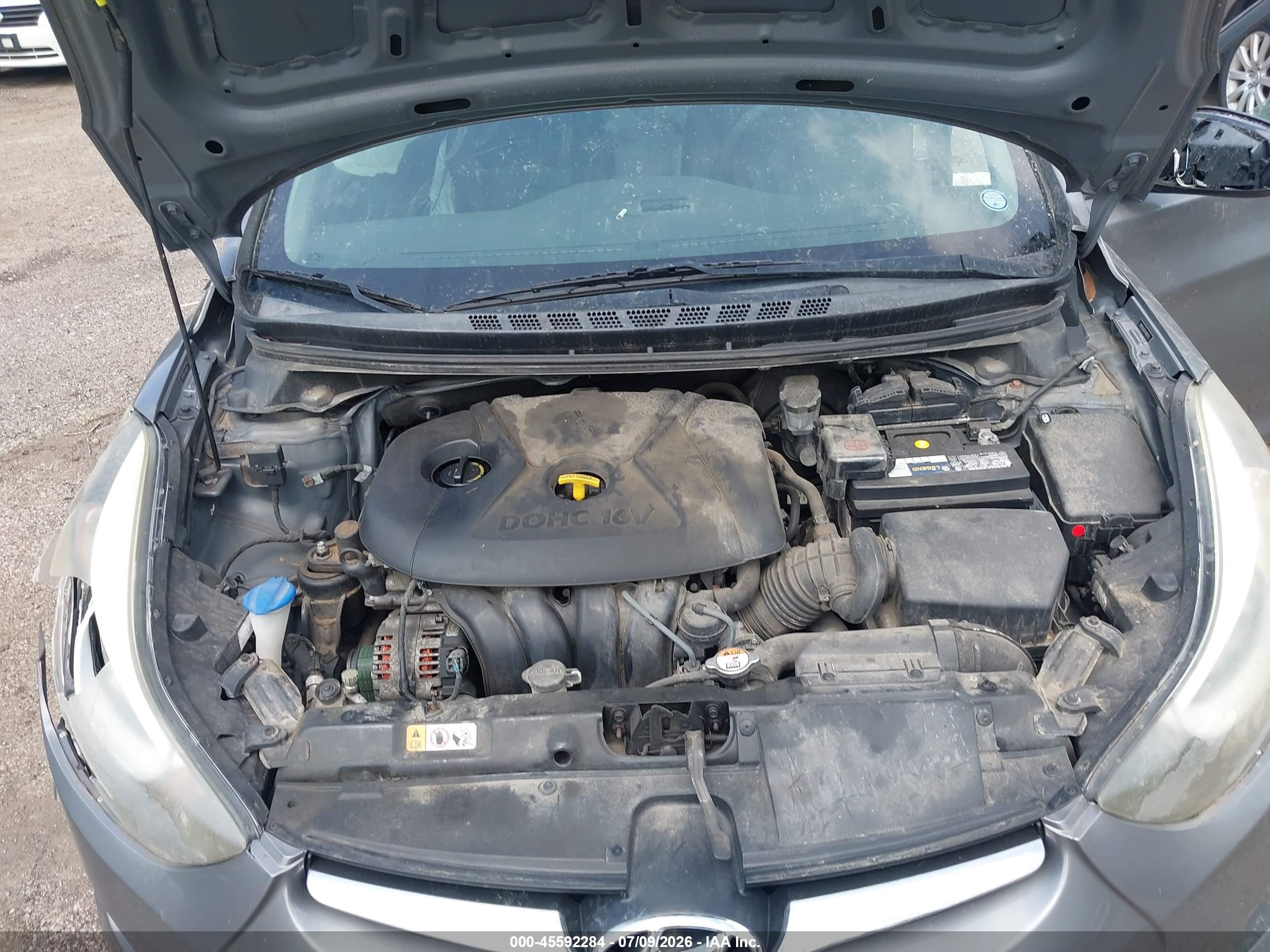 2014 Hyundai Elantra Se Gray vin: 5NPDH4AE4EH480145