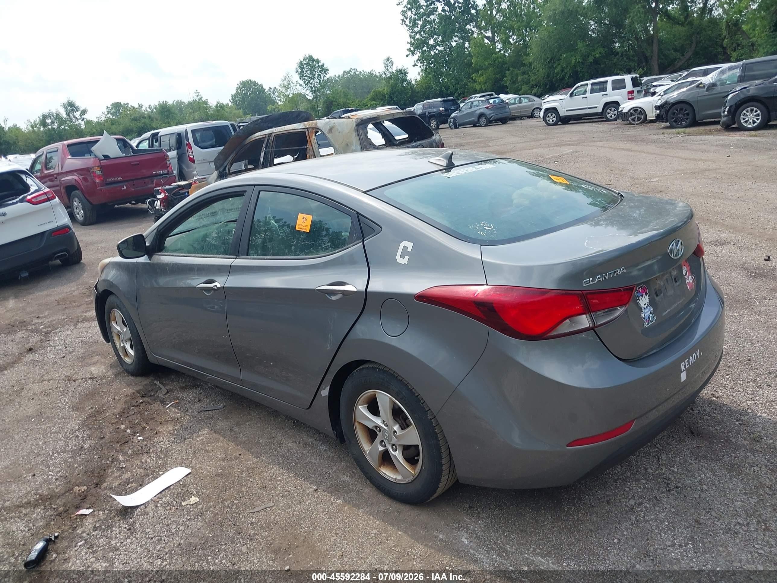 2014 Hyundai Elantra Se Gray vin: 5NPDH4AE4EH480145