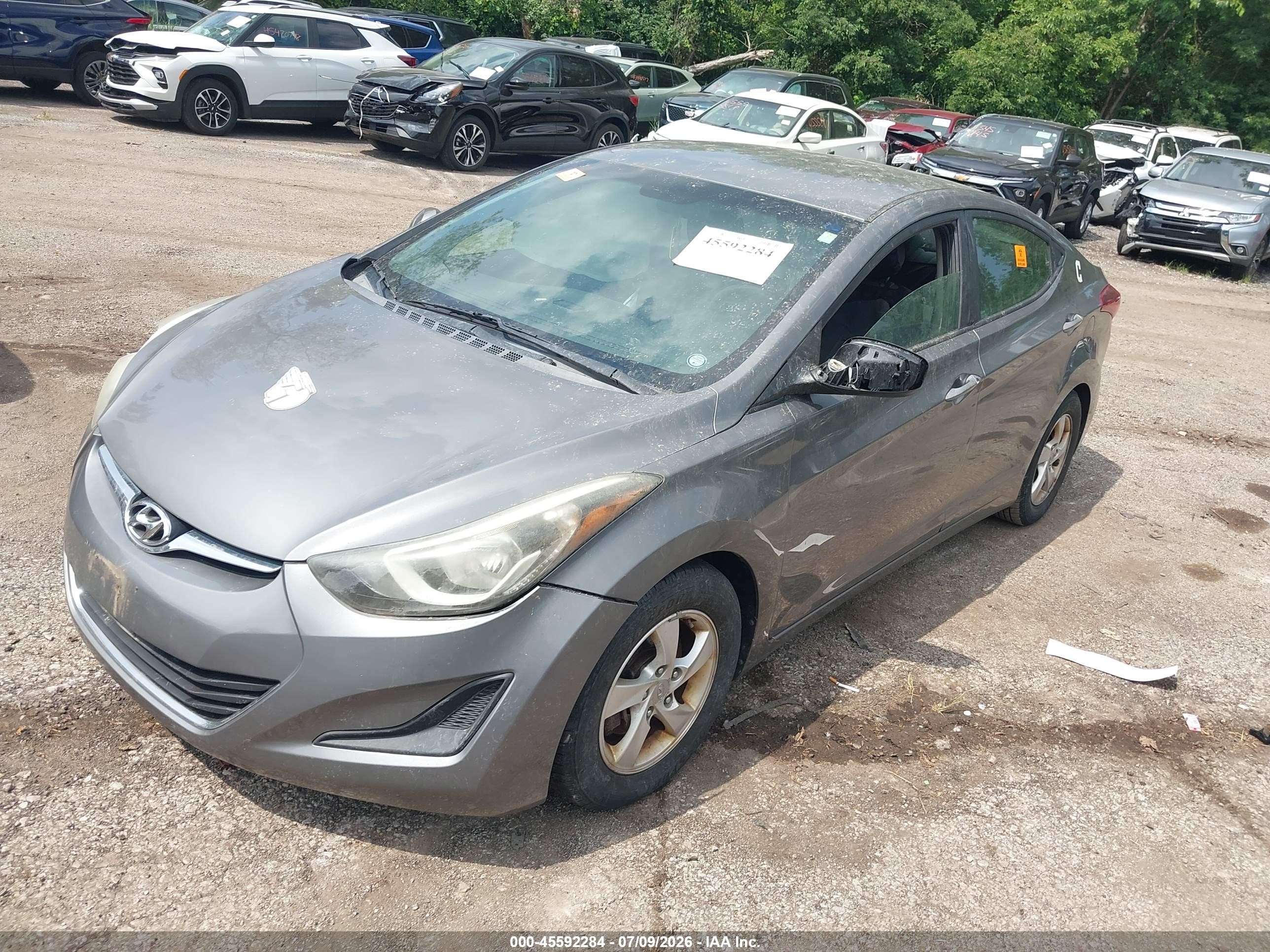 2014 Hyundai Elantra Se Gray vin: 5NPDH4AE4EH480145