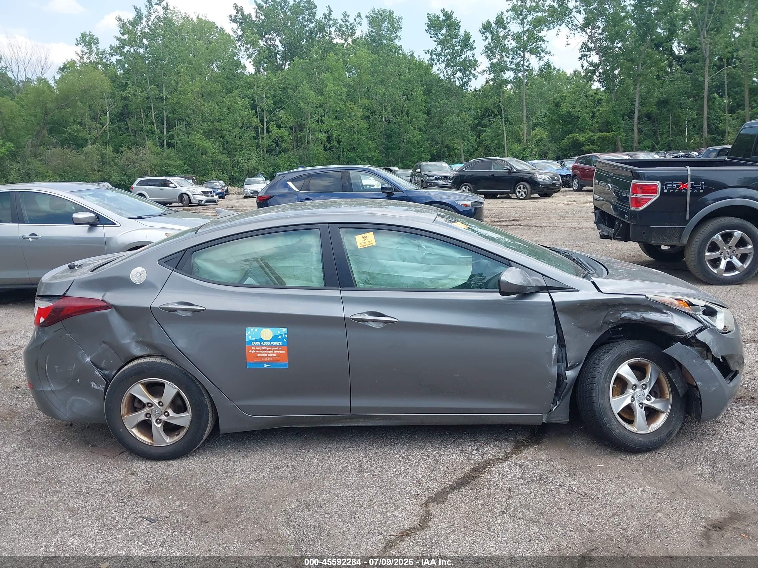 2014 Hyundai Elantra Se Gray vin: 5NPDH4AE4EH480145