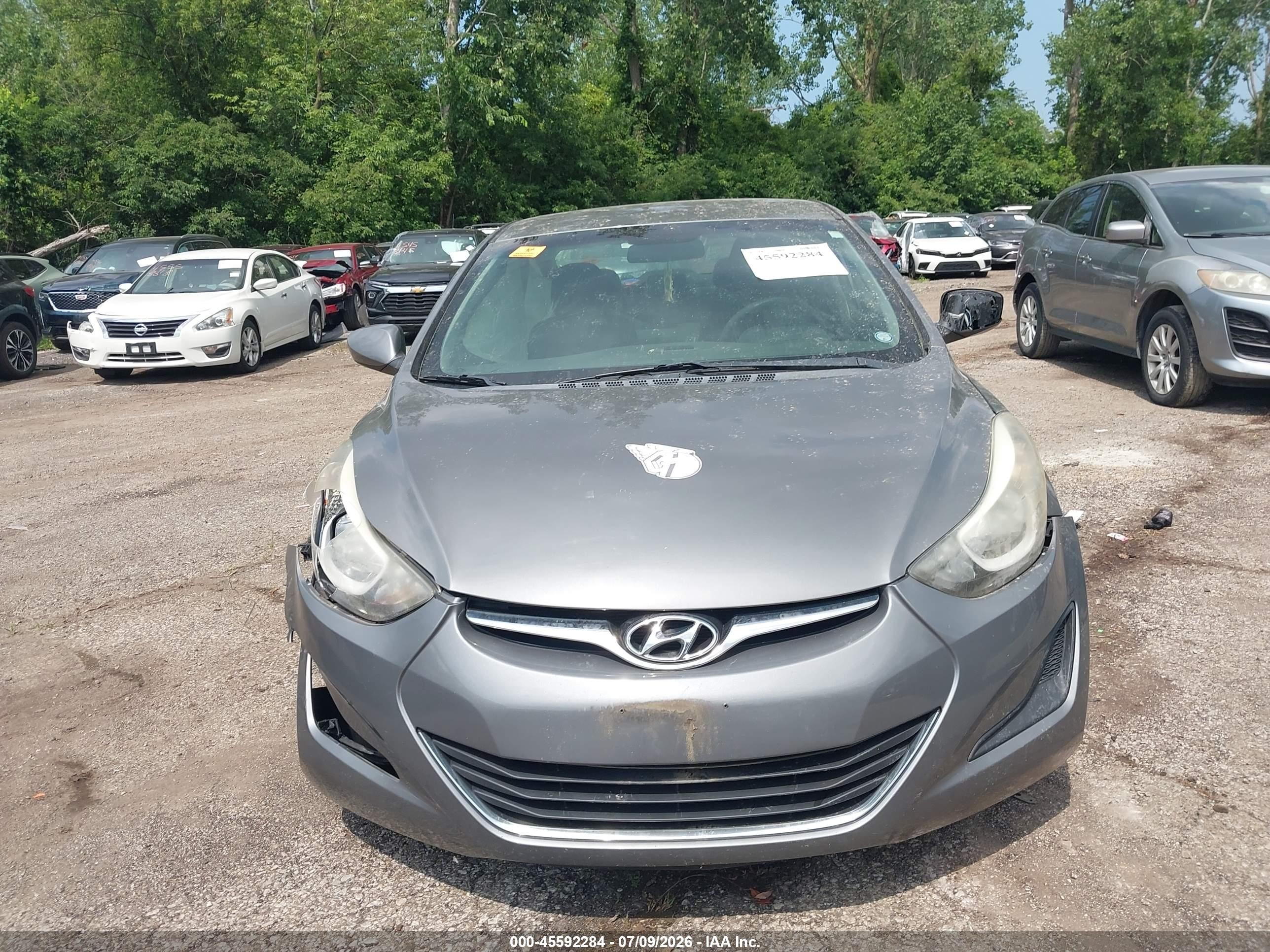 2014 Hyundai Elantra Se Gray vin: 5NPDH4AE4EH480145