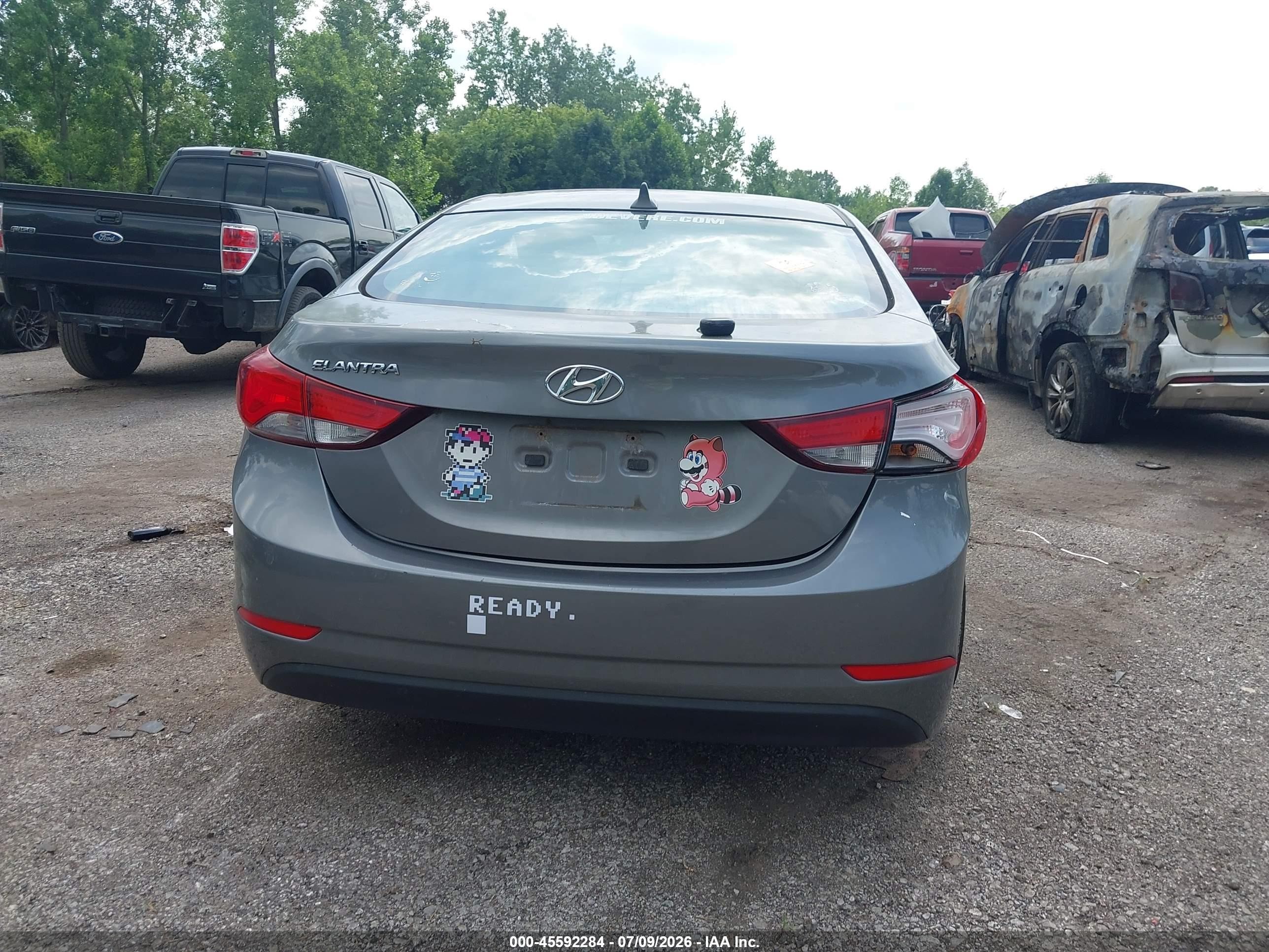 2014 Hyundai Elantra Se Gray vin: 5NPDH4AE4EH480145