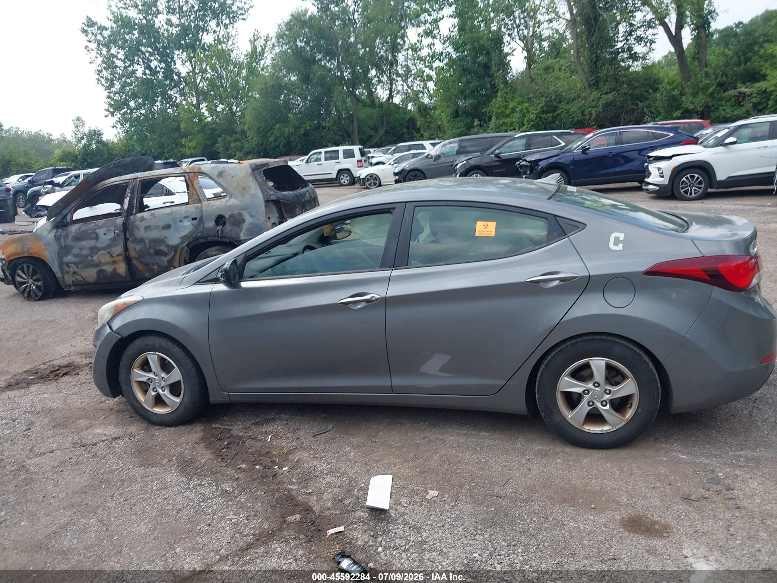 2014 Hyundai Elantra Se Gray vin: 5NPDH4AE4EH480145