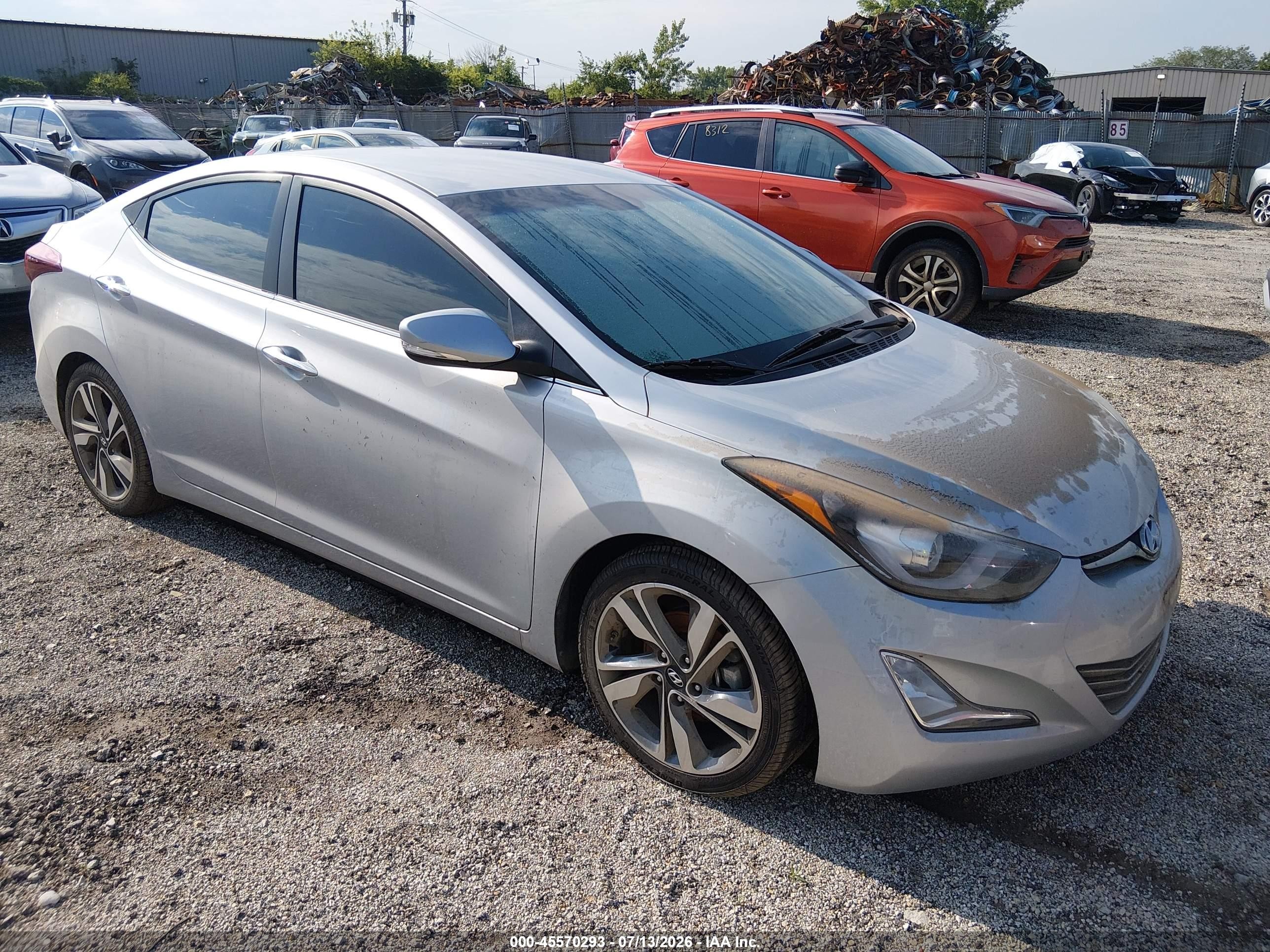 2014 Hyundai Elantra Limited Silver vin: 5NPDH4AE4EH484258