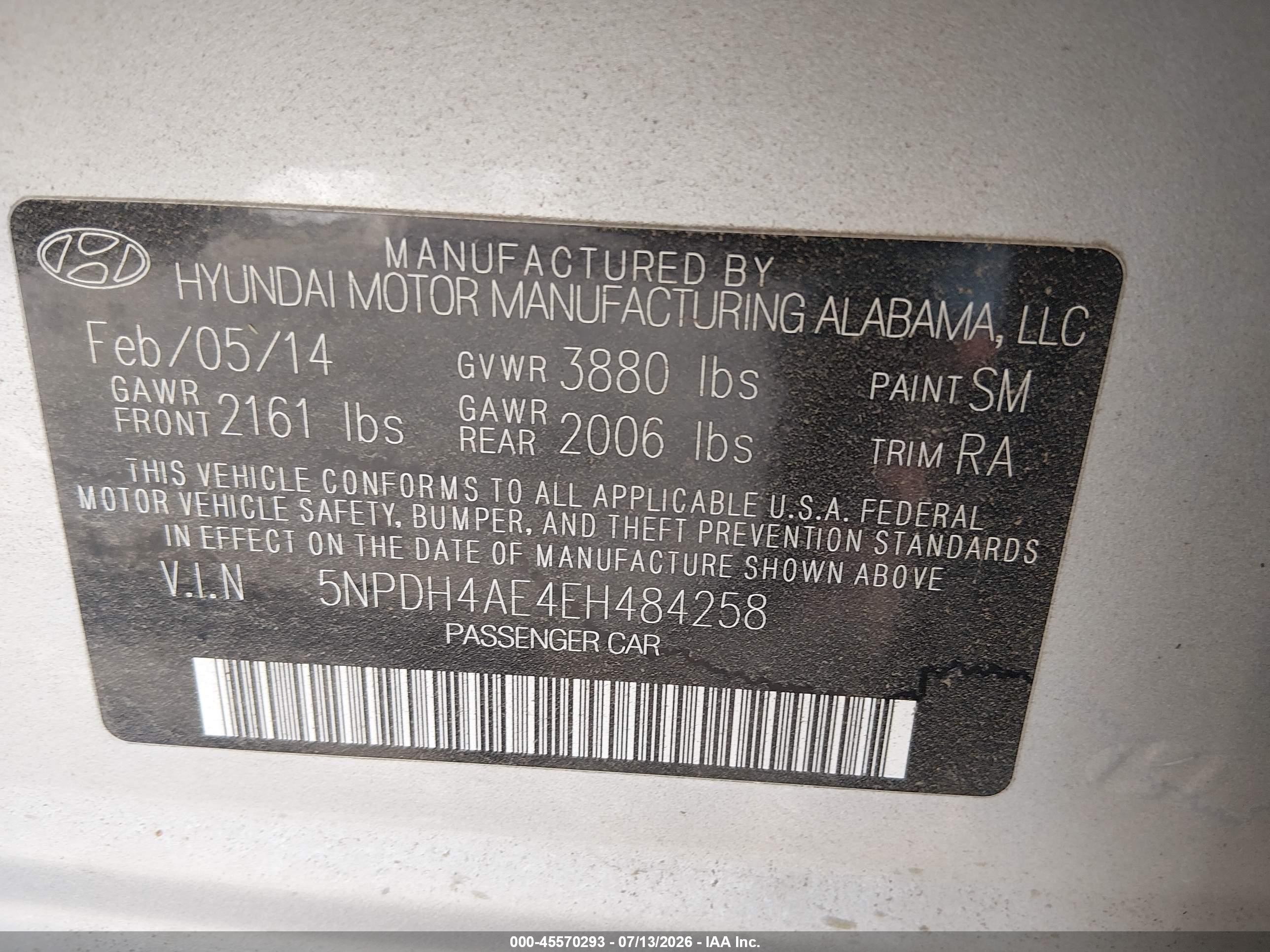 2014 Hyundai Elantra Limited Silver vin: 5NPDH4AE4EH484258