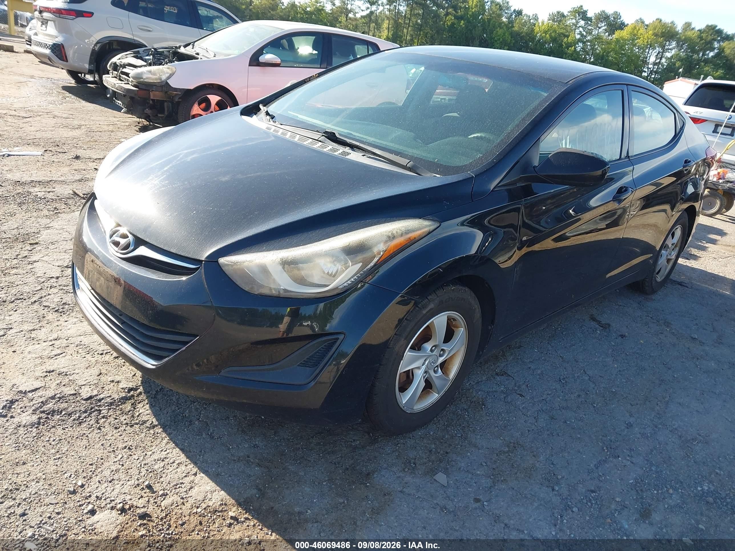 2014 Hyundai Elantra Se Черный vin: 5NPDH4AE4EH485233