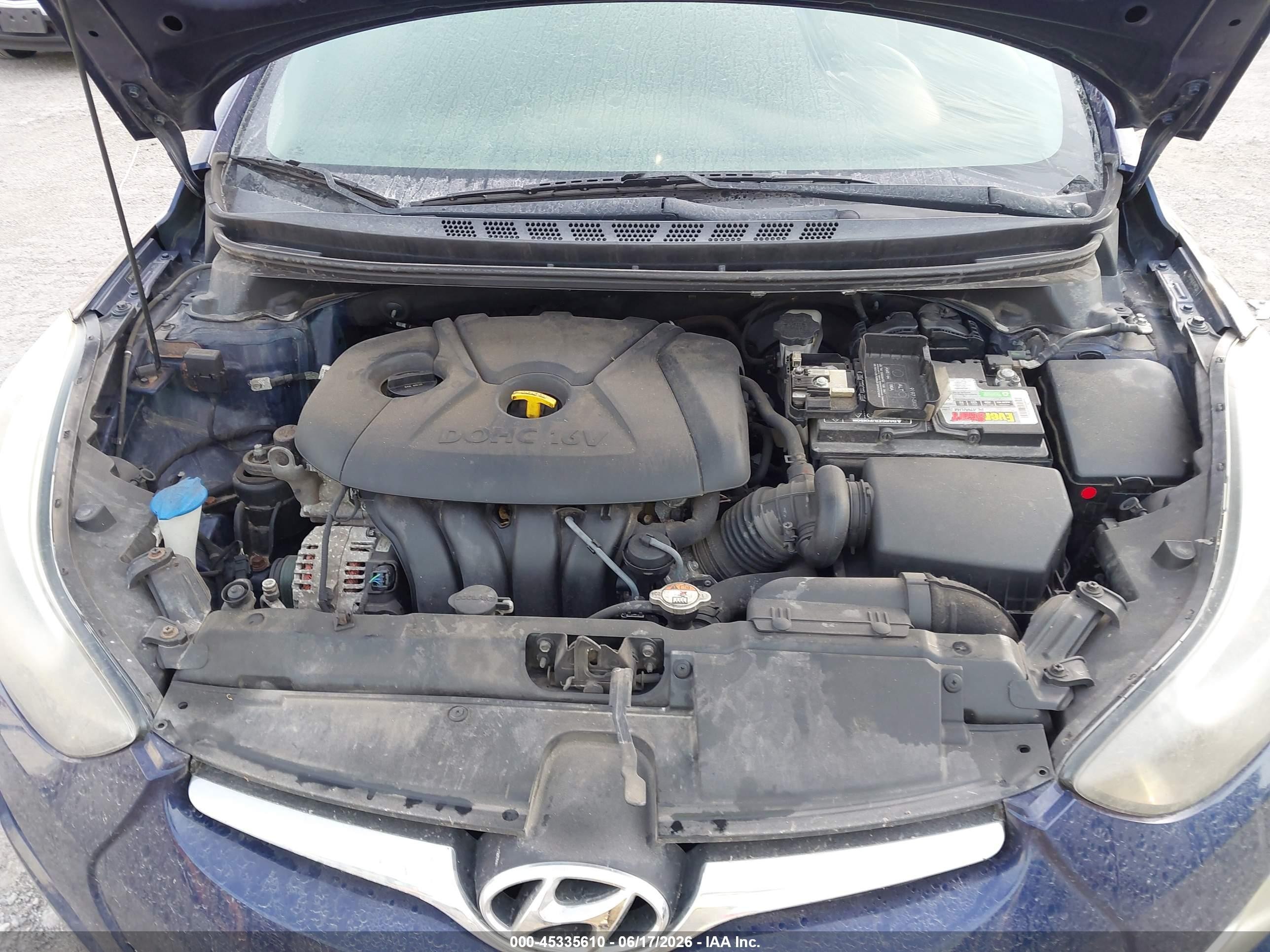 2014 Hyundai Elantra Se Blue vin: 5NPDH4AE4EH487225