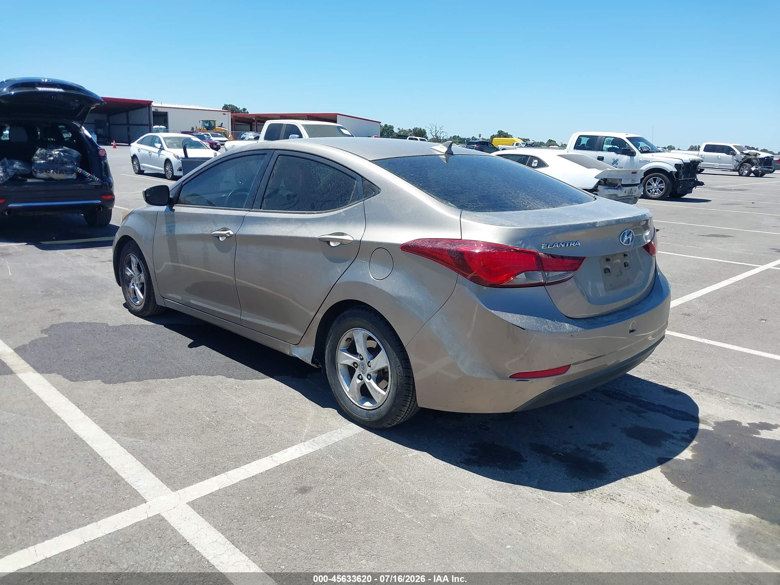 2014 Hyundai Elantra Se Beige vin: 5NPDH4AE4EH502001