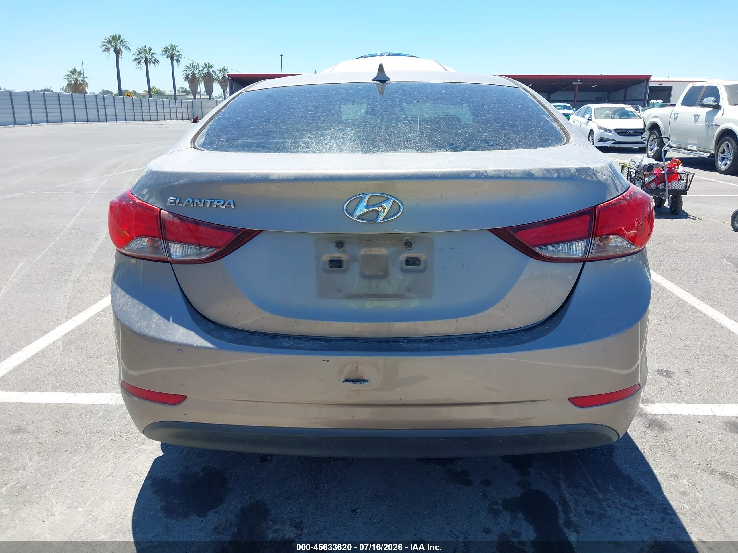 2014 Hyundai Elantra Se Beige vin: 5NPDH4AE4EH502001