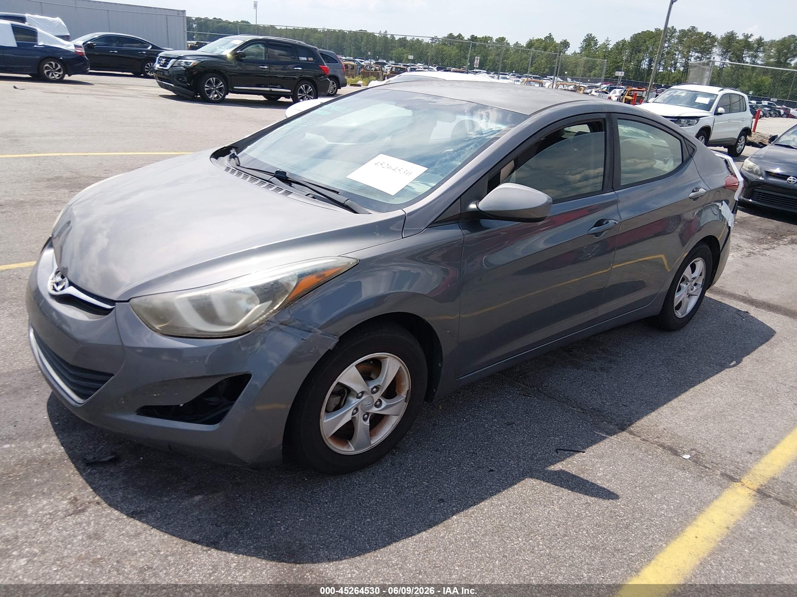 2014 Hyundai Elantra Se Gray vin: 5NPDH4AE4EH517968