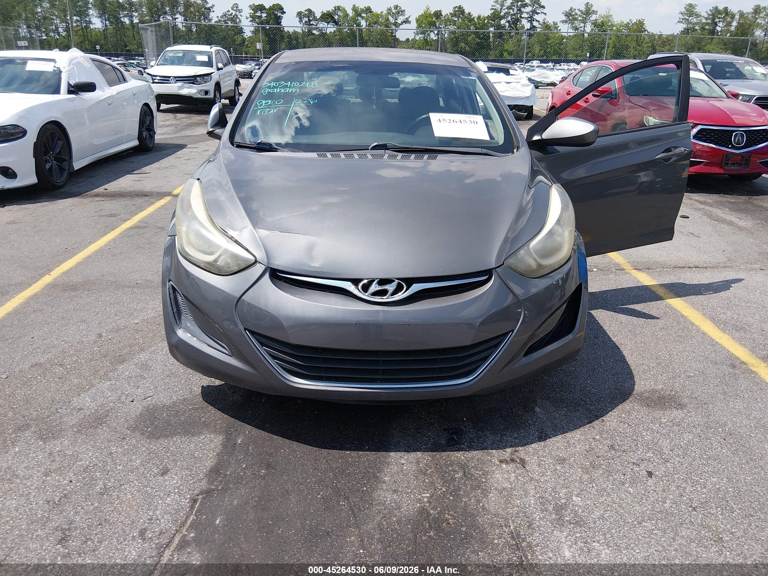 2014 Hyundai Elantra Se Gray vin: 5NPDH4AE4EH517968
