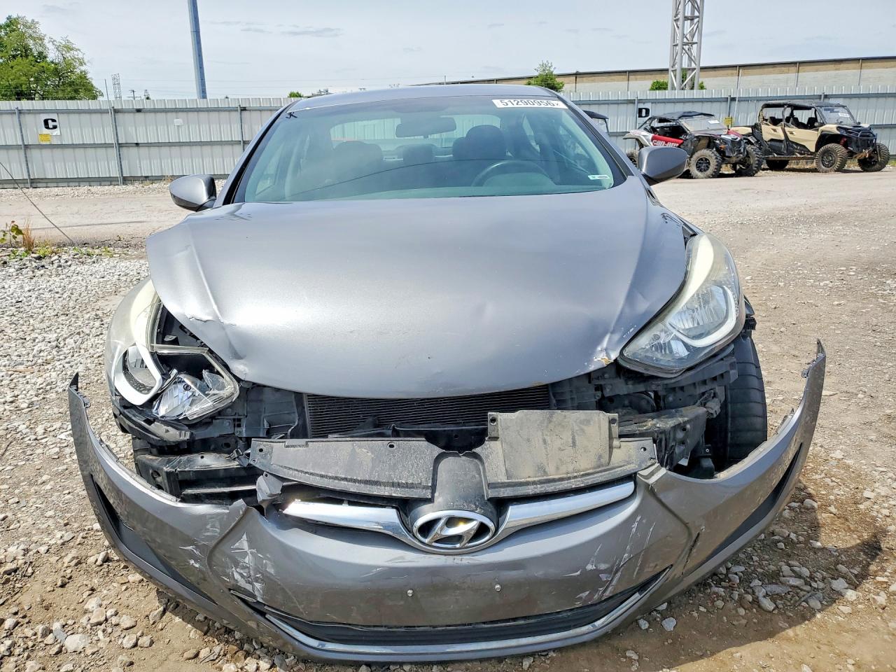 2014 Hyundai Elantra Gray vin: 5NPDH4AE4EH522264