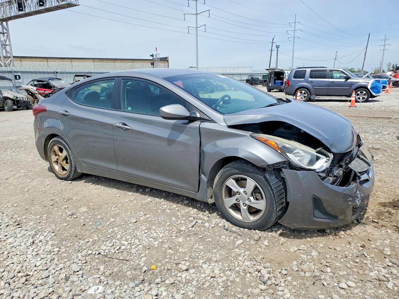 2014 Hyundai Elantra Gray vin: 5NPDH4AE4EH522264