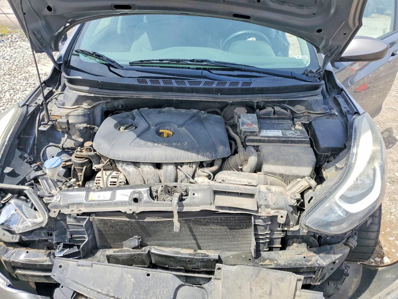 2014 Hyundai Elantra Gray vin: 5NPDH4AE4EH522264