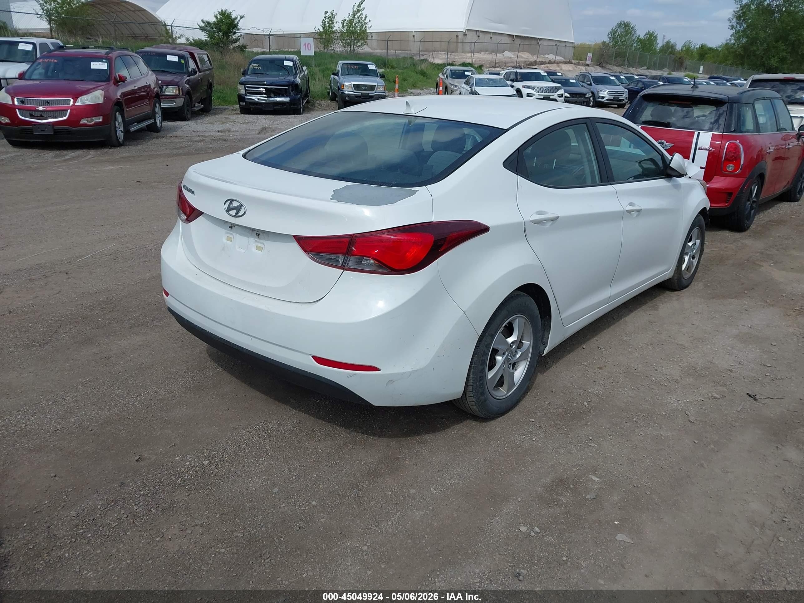 2014 Hyundai Elantra Se White vin: 5NPDH4AE4EH527349